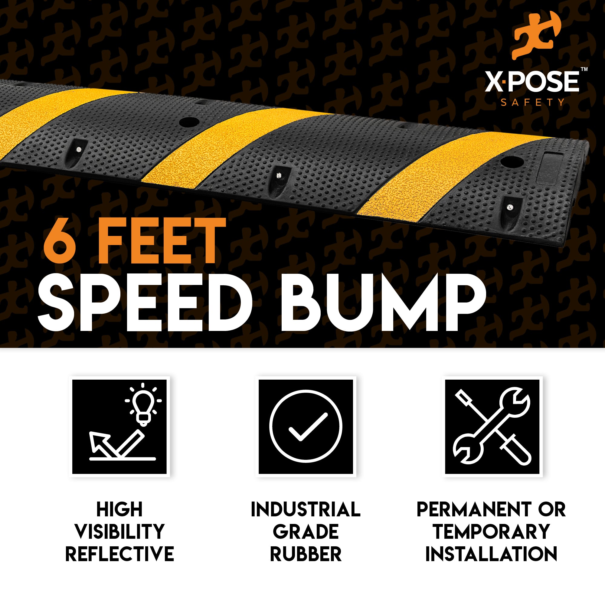 6FT Rubber Speed Bump