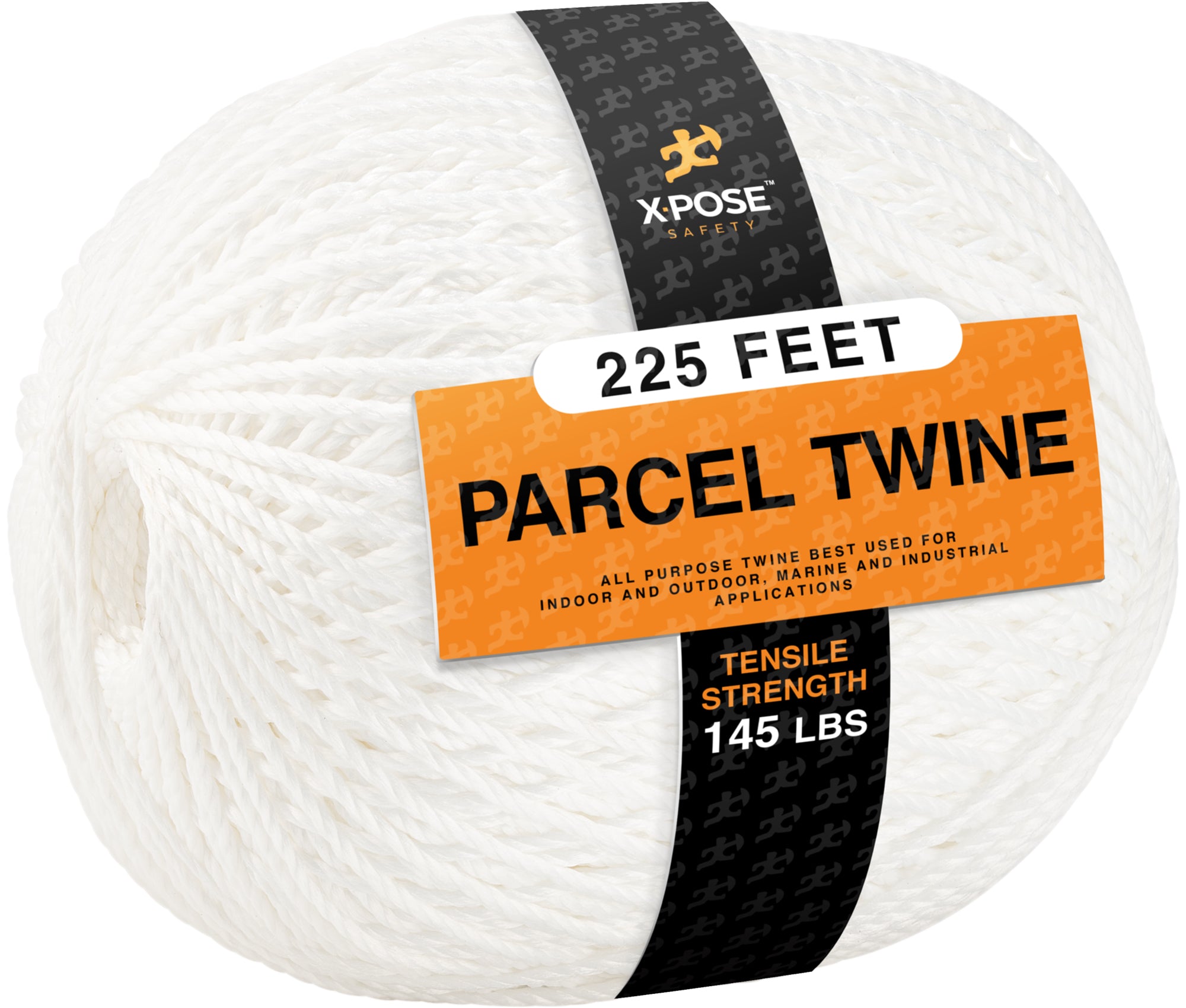 Parcel Twine - Polyester Cord Twine String 225' - Extra Strong Thick White String Spool