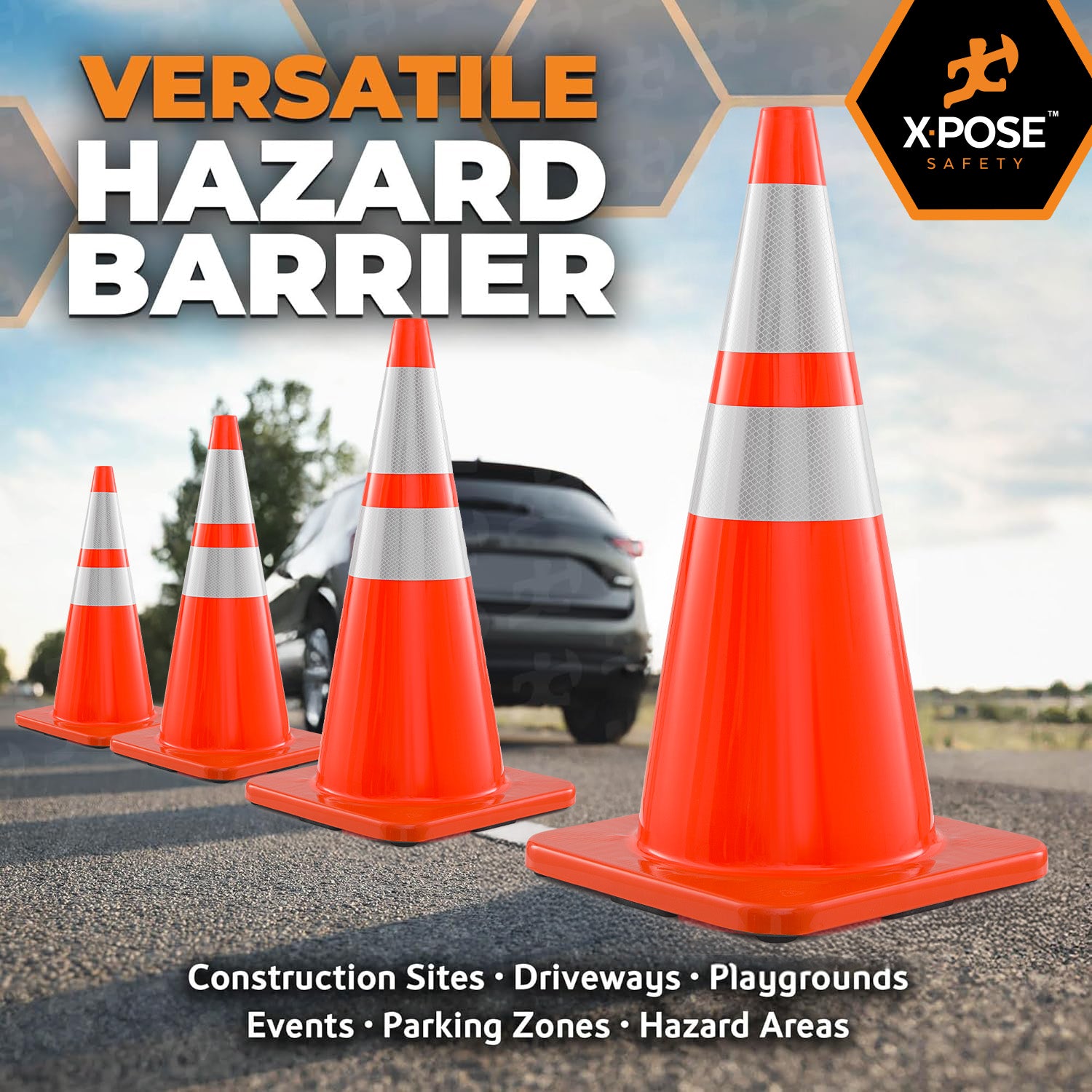 28" All Orange Traffic Cone