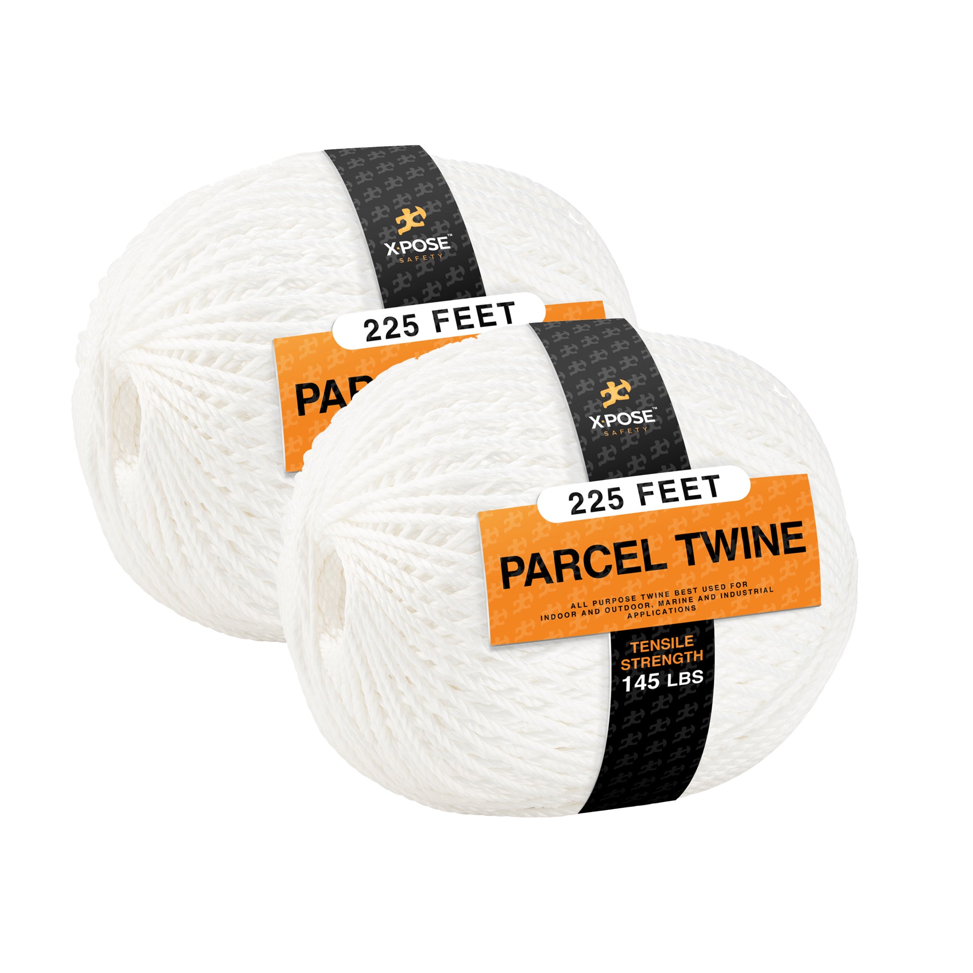 Parcel Twine - Polyester Cord Twine String 225' - Extra Strong Thick White String Spool