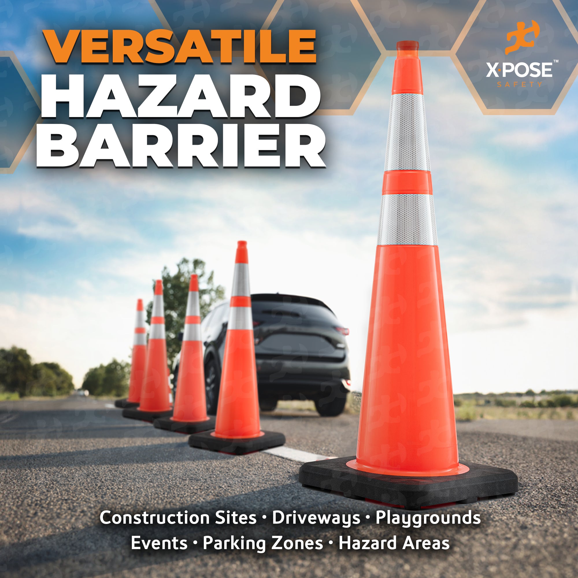 36" Slimline Orange Traffic Cone