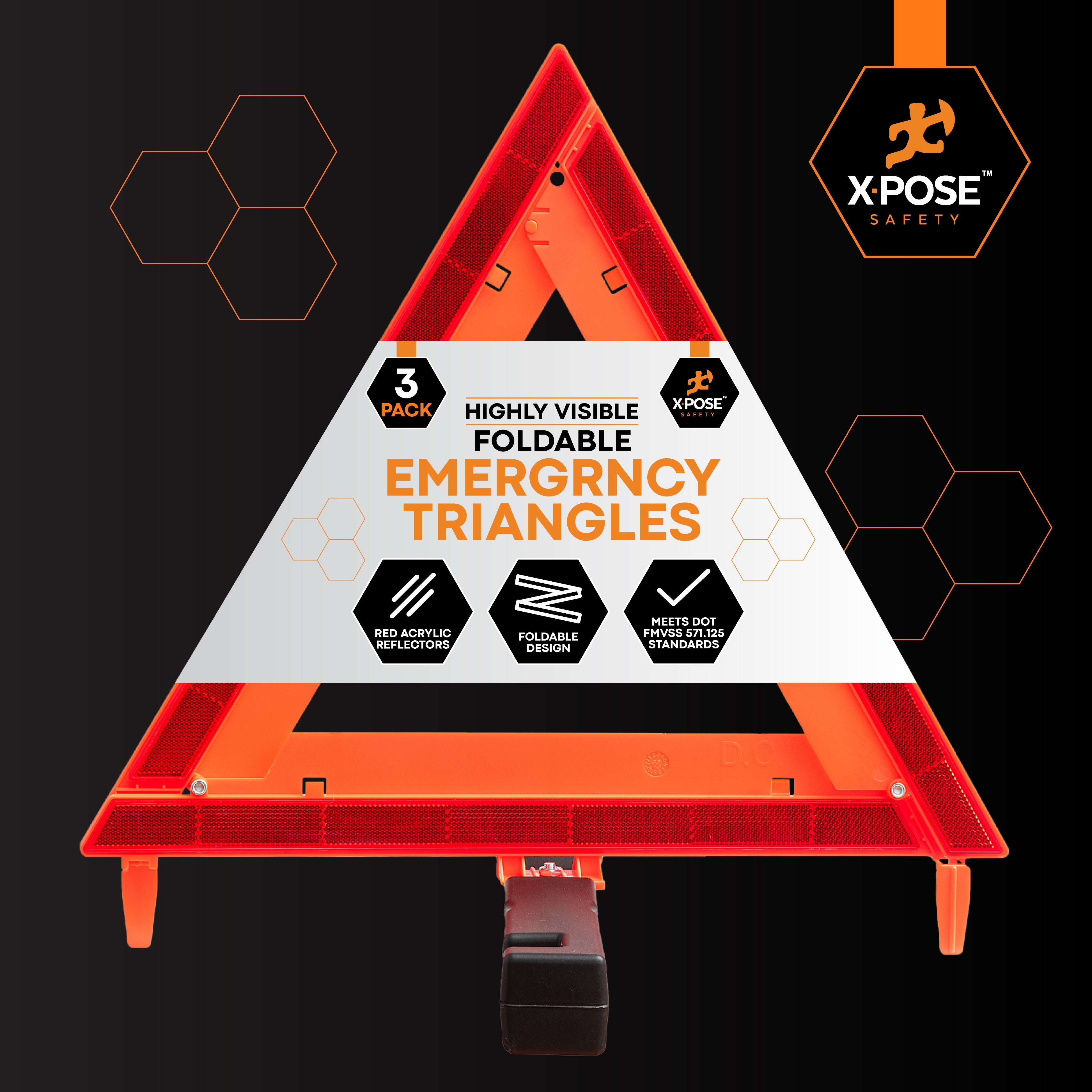 Emergency Roadside Triangle Pack of 3