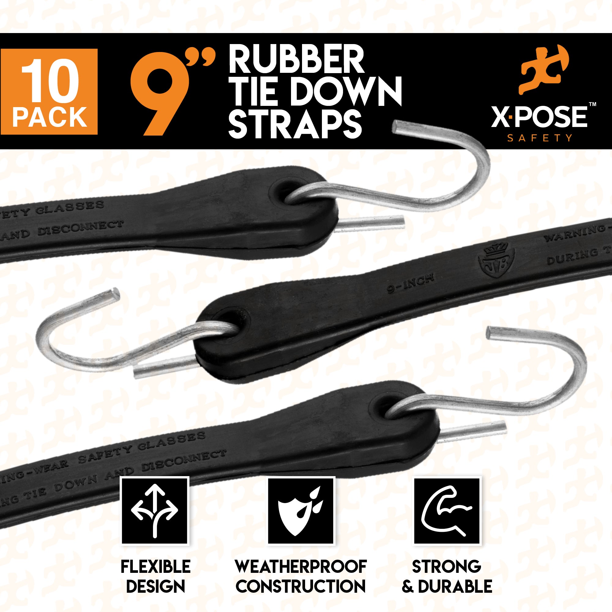 Rubber Tie Down With Hooks