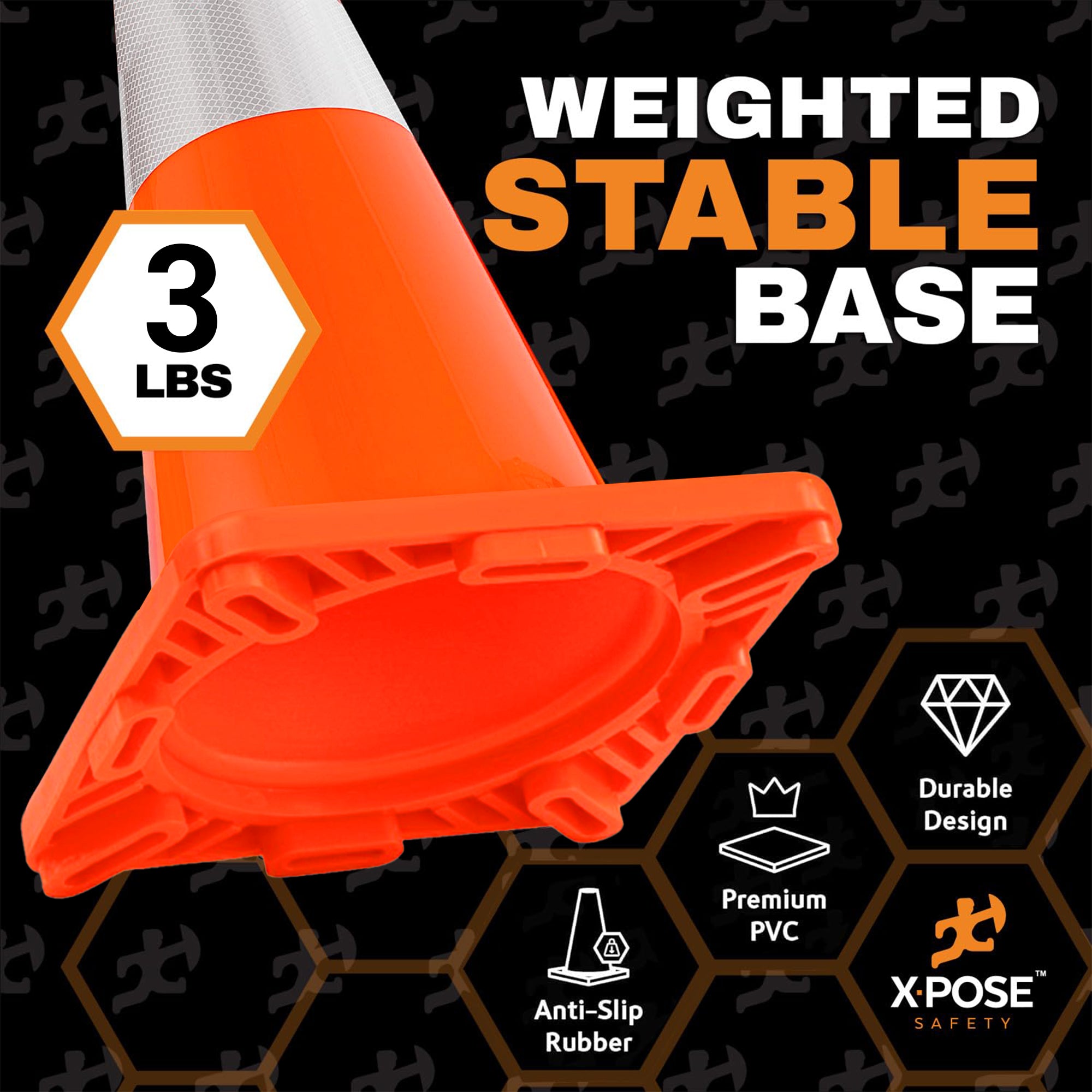 18" All Orange Traffic Cones