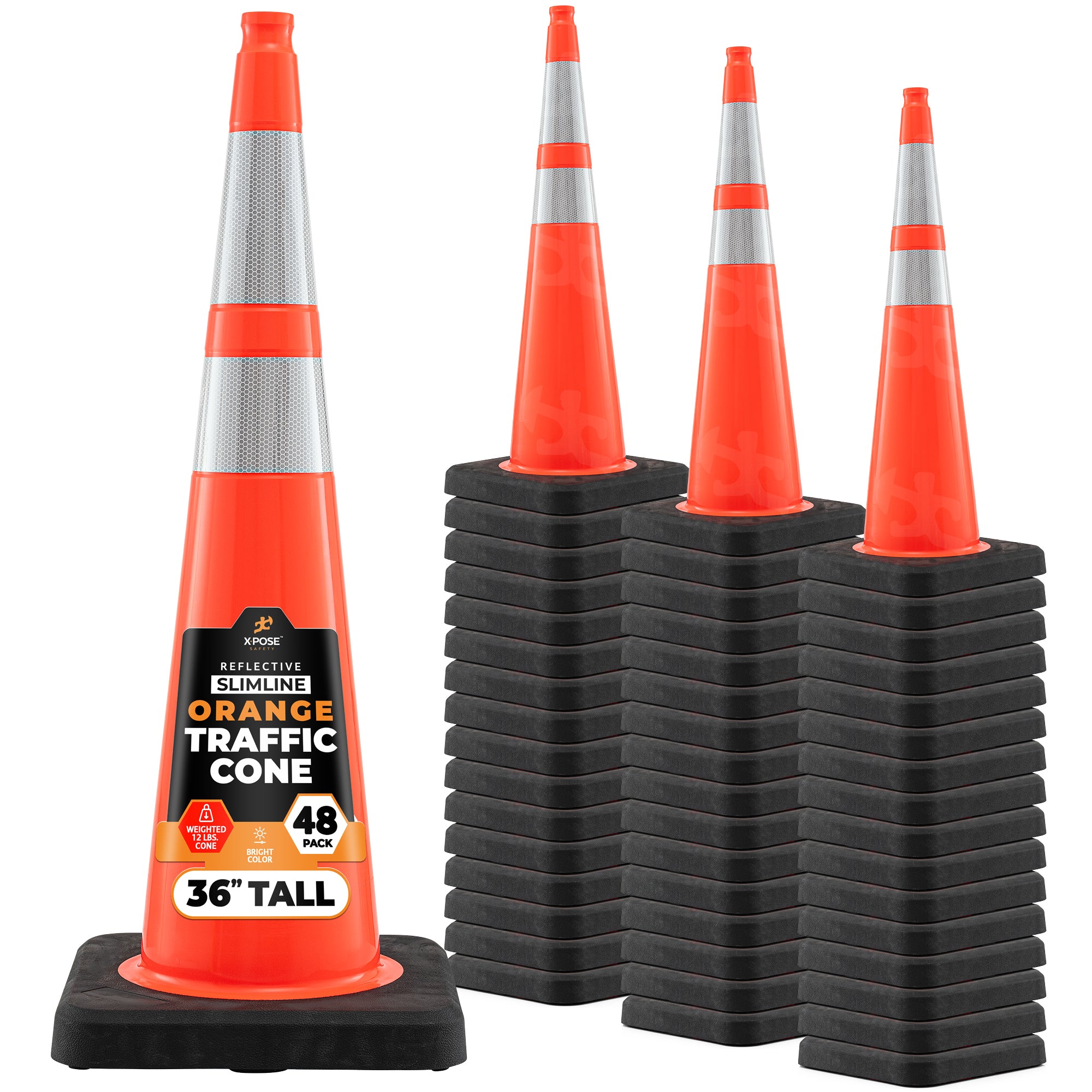 36" Slimline Orange Traffic Cone