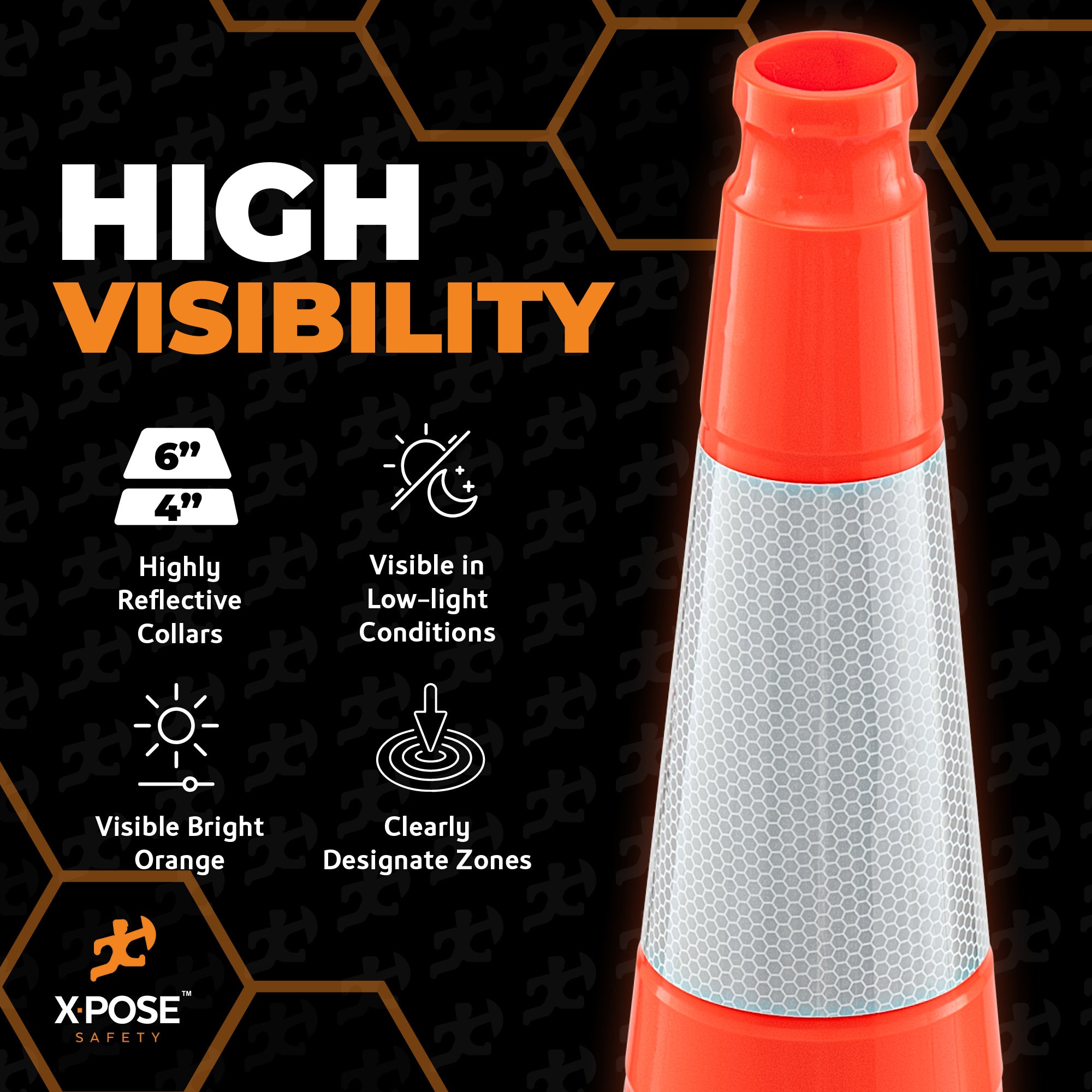 36" Slimline Orange Traffic Cone
