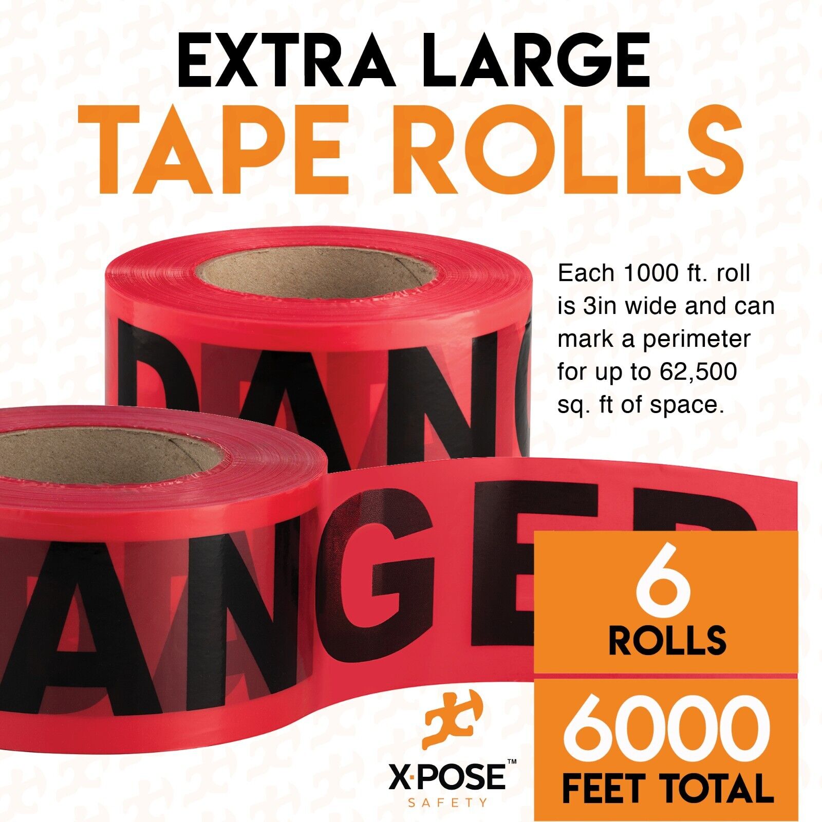 3" Barricade Tape Roll 1000 FT