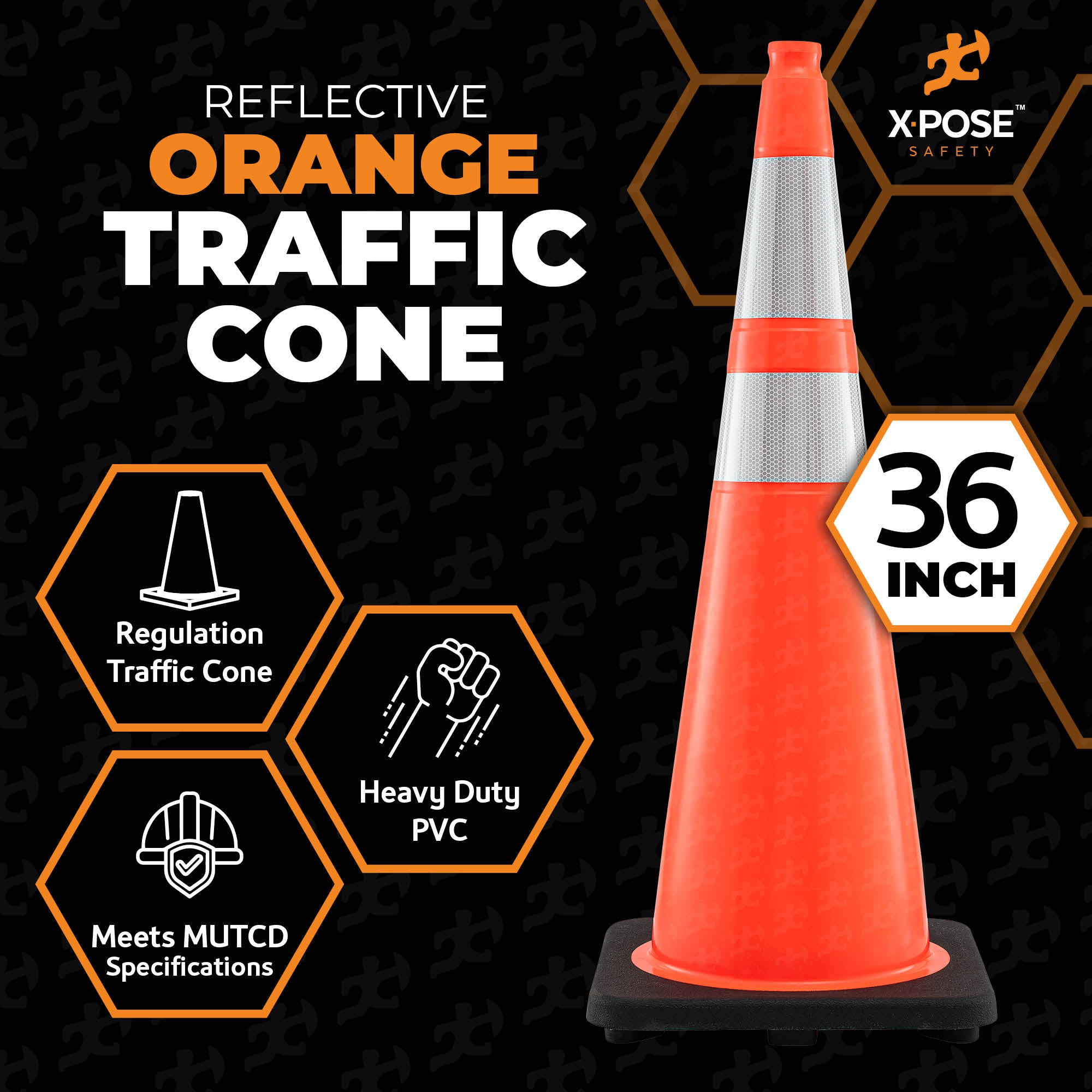 36" Orange Traffic Cone