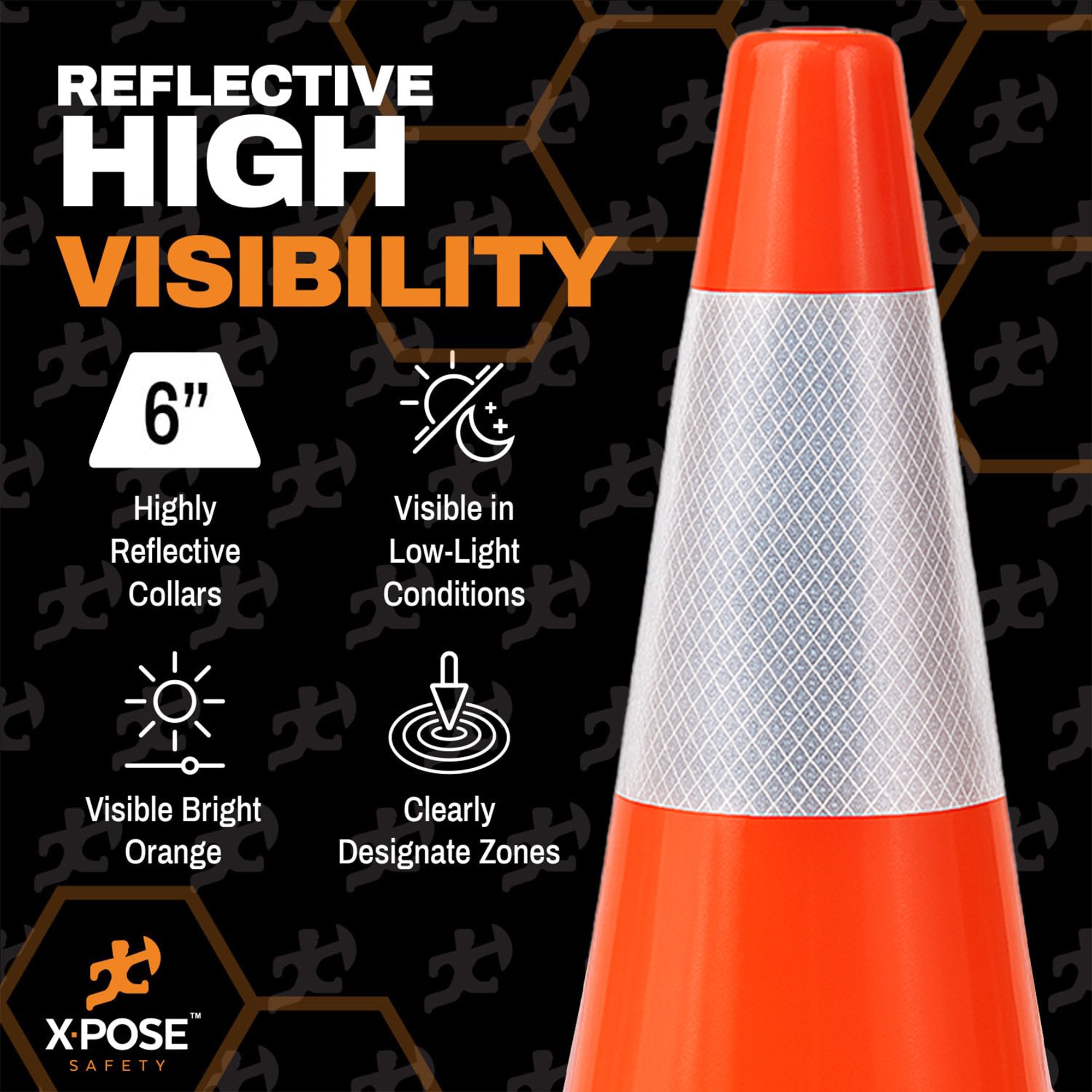 18" All Orange Traffic Cones