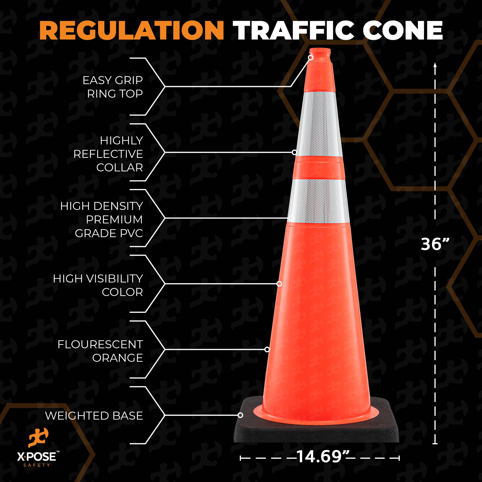 36" Orange Traffic Cone