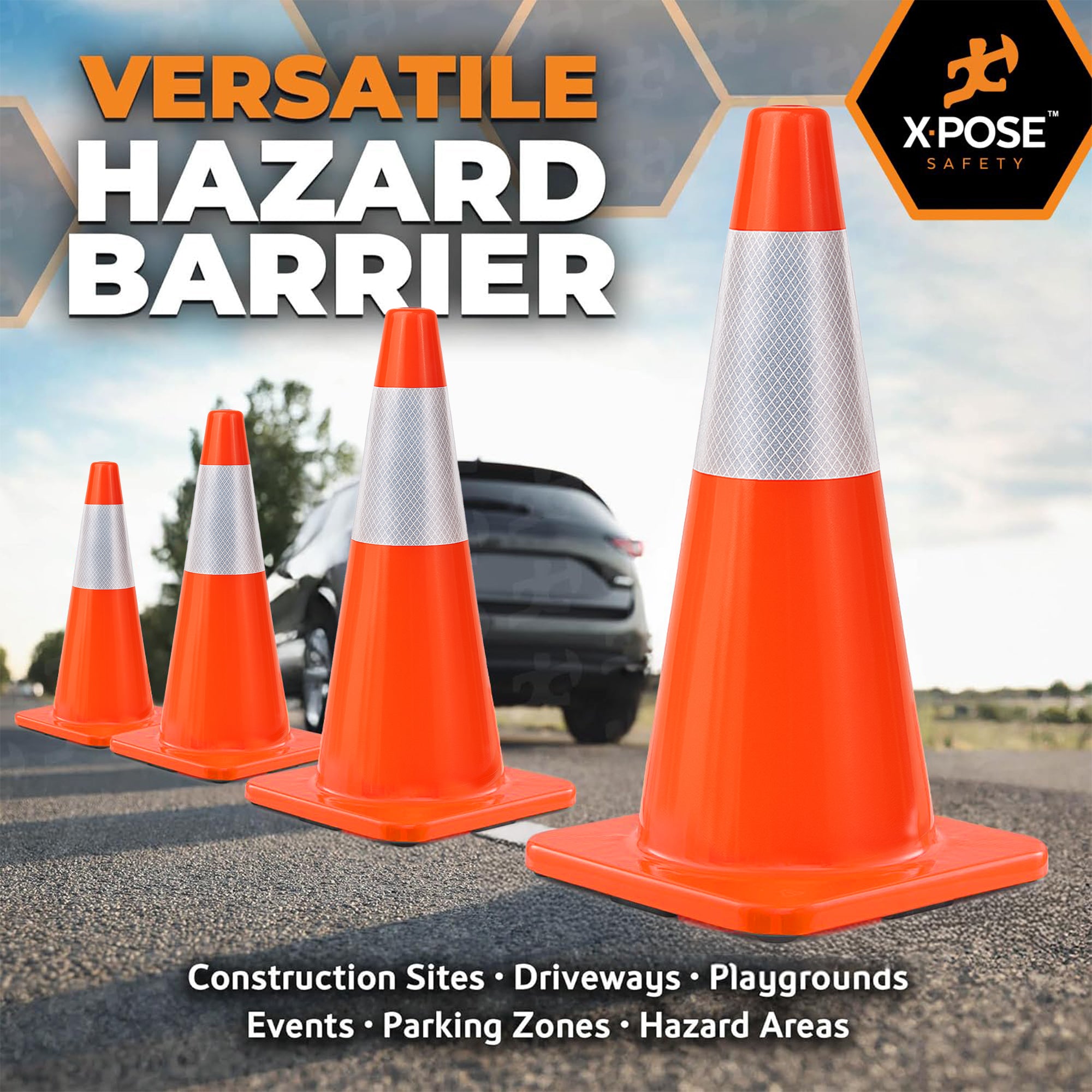 18" All Orange Traffic Cones