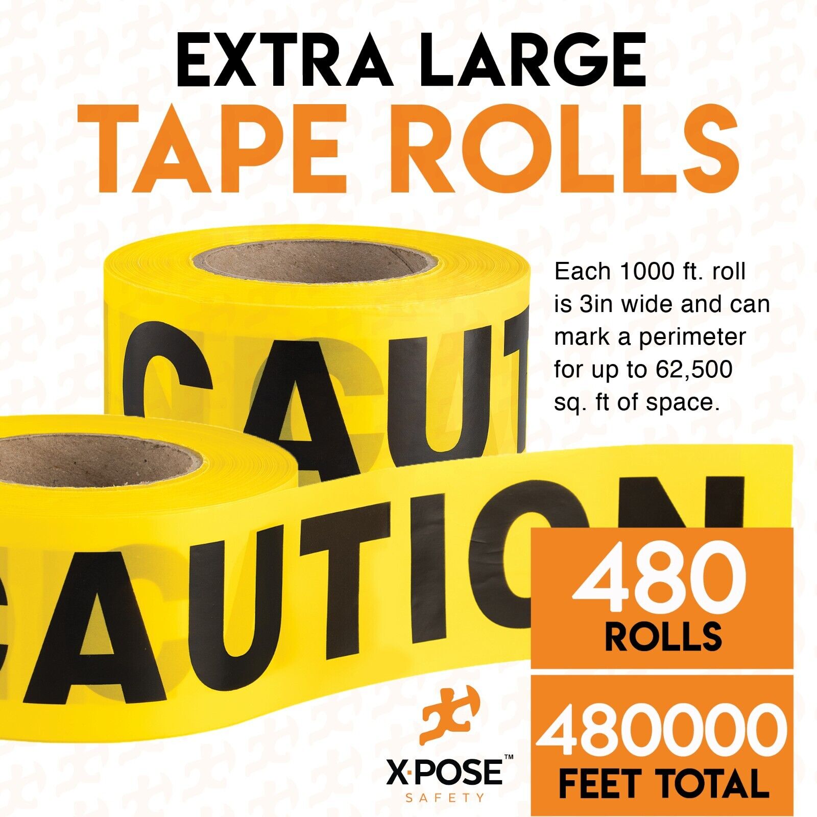 3" Barricade Tape Roll 1000 FT