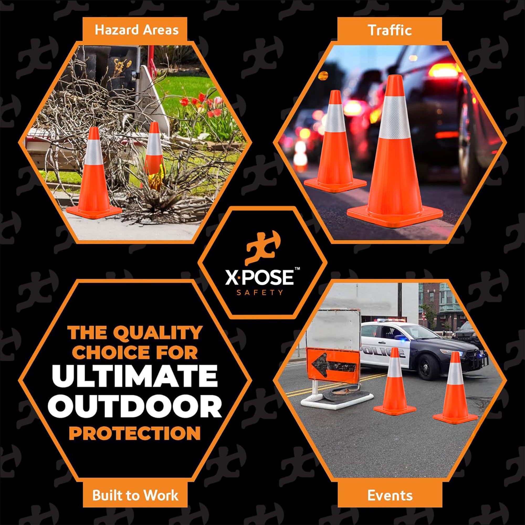 18" All Orange Traffic Cones