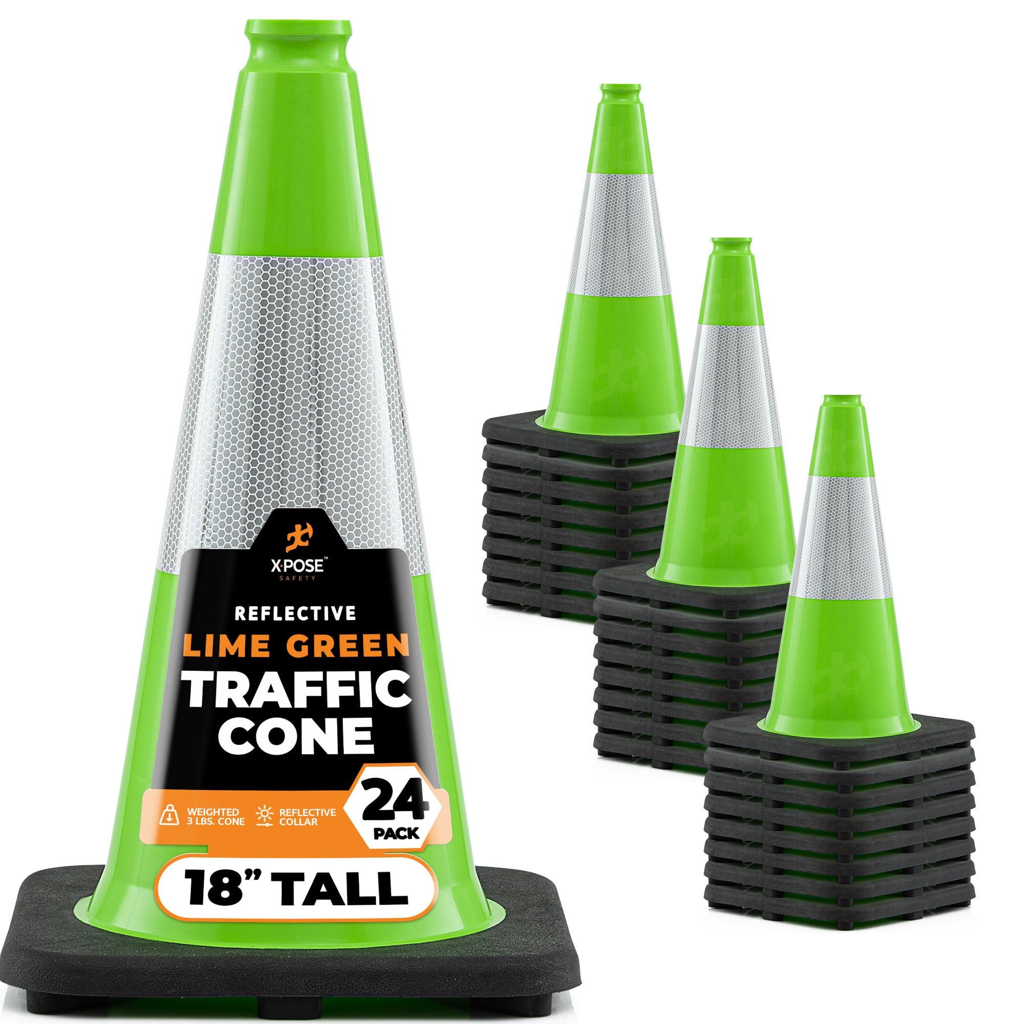 18" Lime Traffic Cone