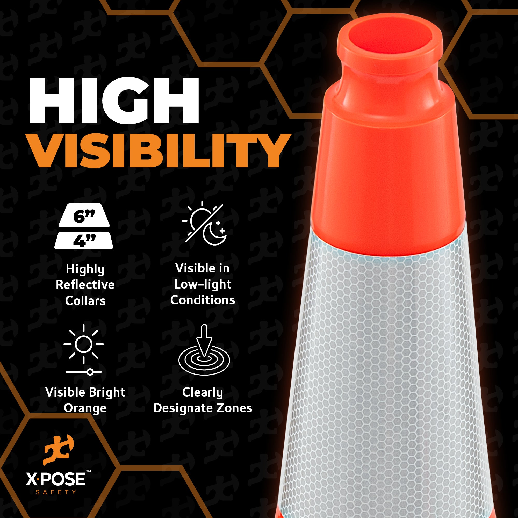 28" Slimline Orange Traffic Cone