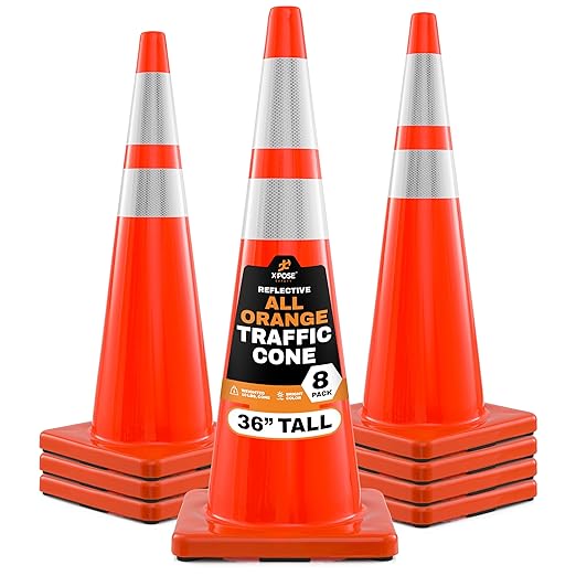 36" All Orange Traffic Cone