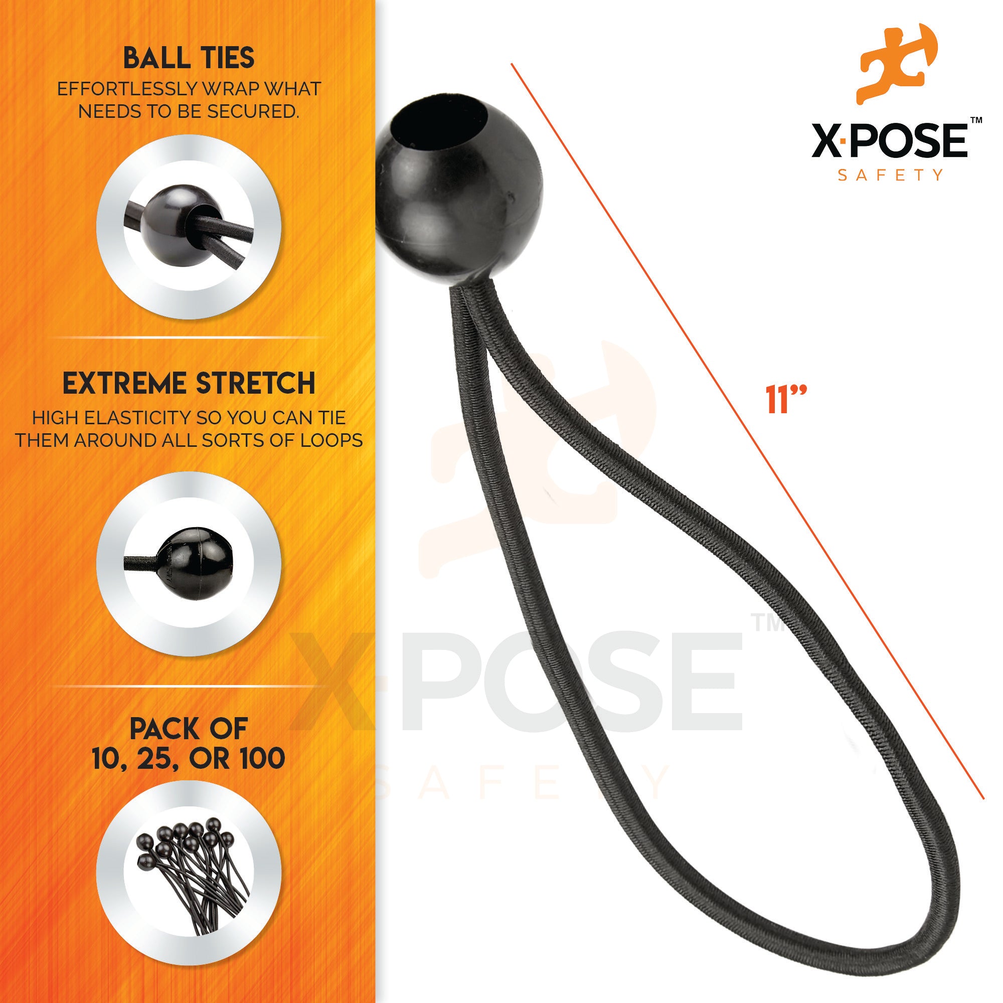 Heavy Duty Ball Bungees With Cord Ties
