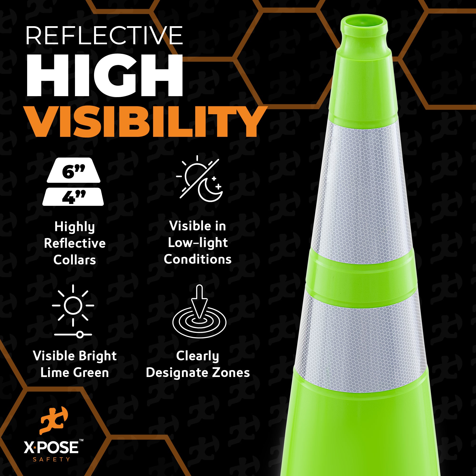 36" Lime Traffic Cone
