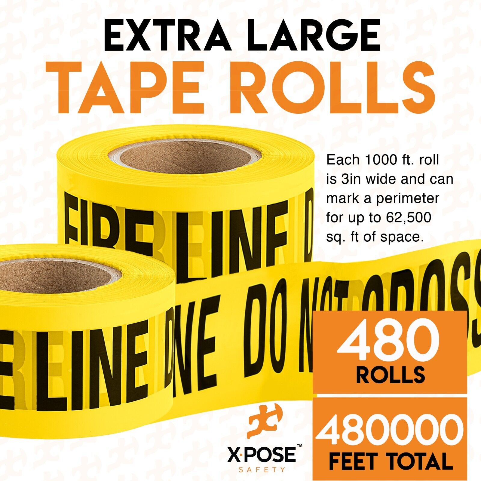 3" Barricade Tape Roll 1000 FT