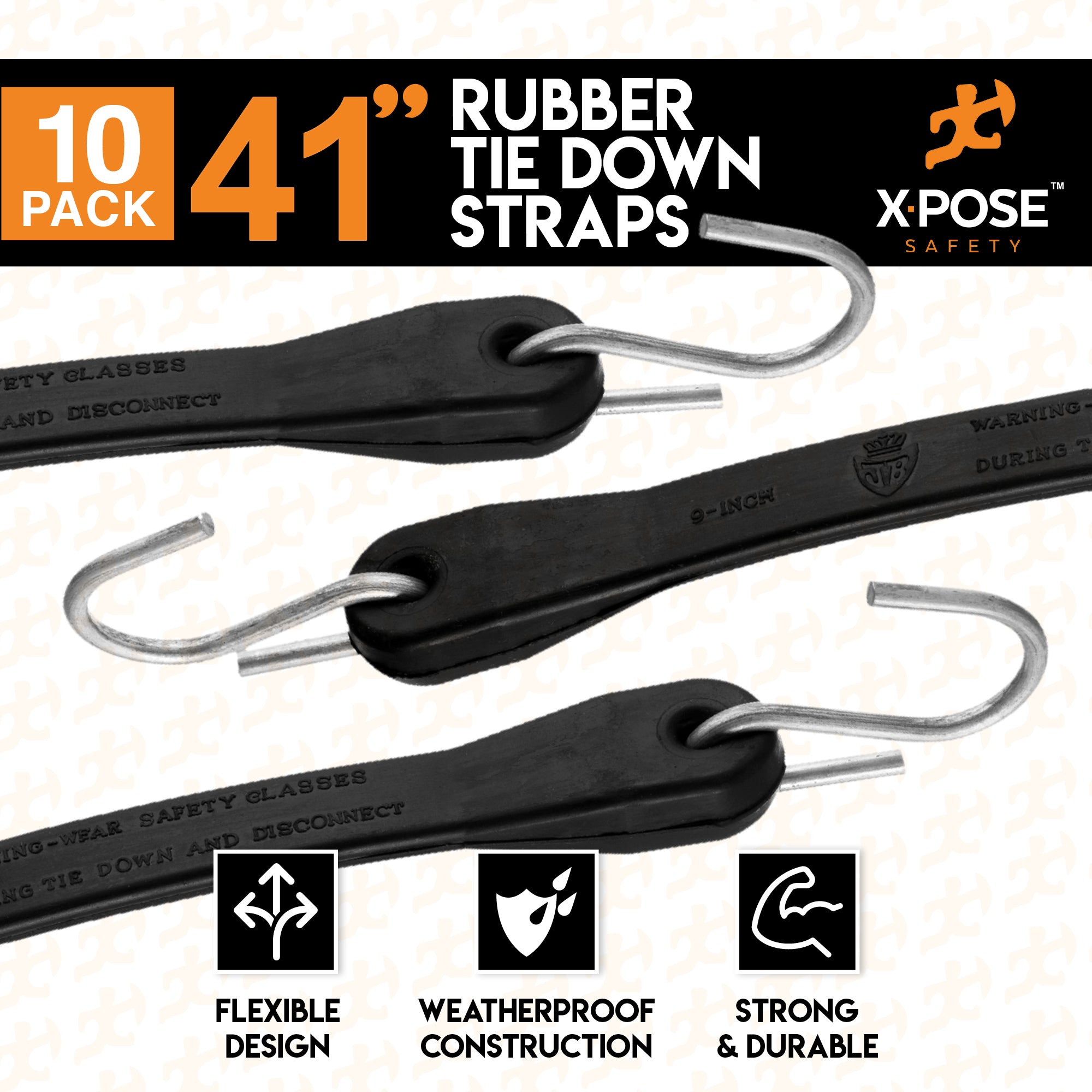 Rubber Tie Down With Hooks