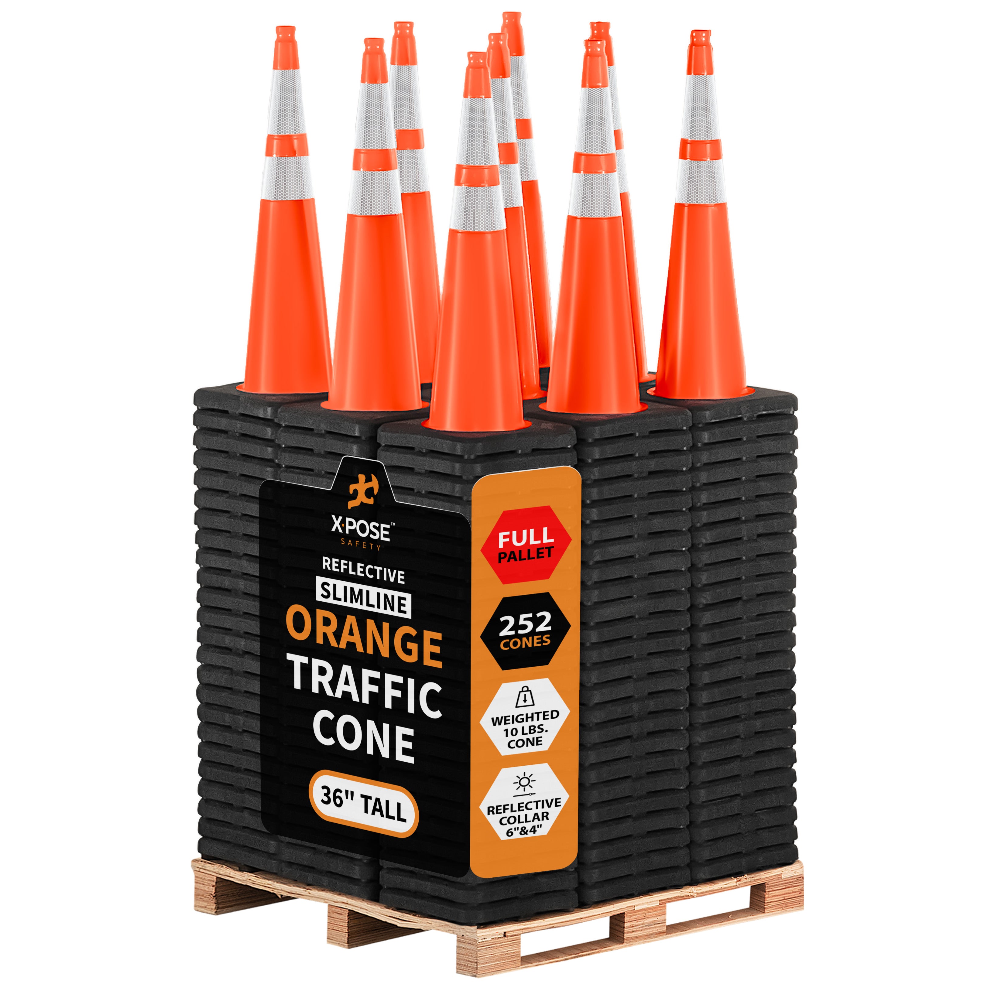 36" Slimline Orange Traffic Cone