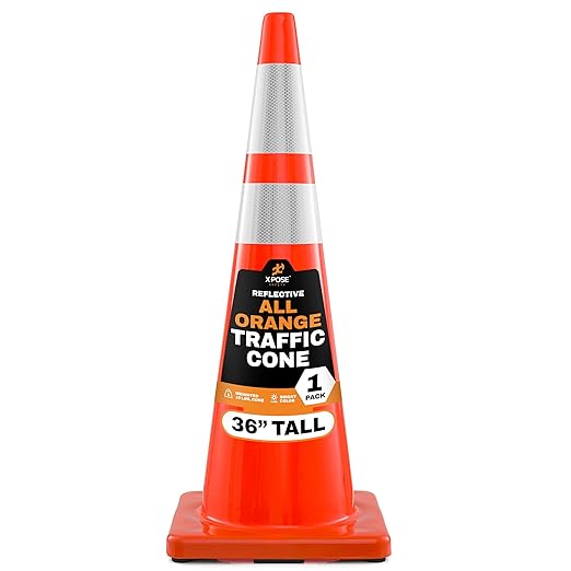 36" All Orange Traffic Cone
