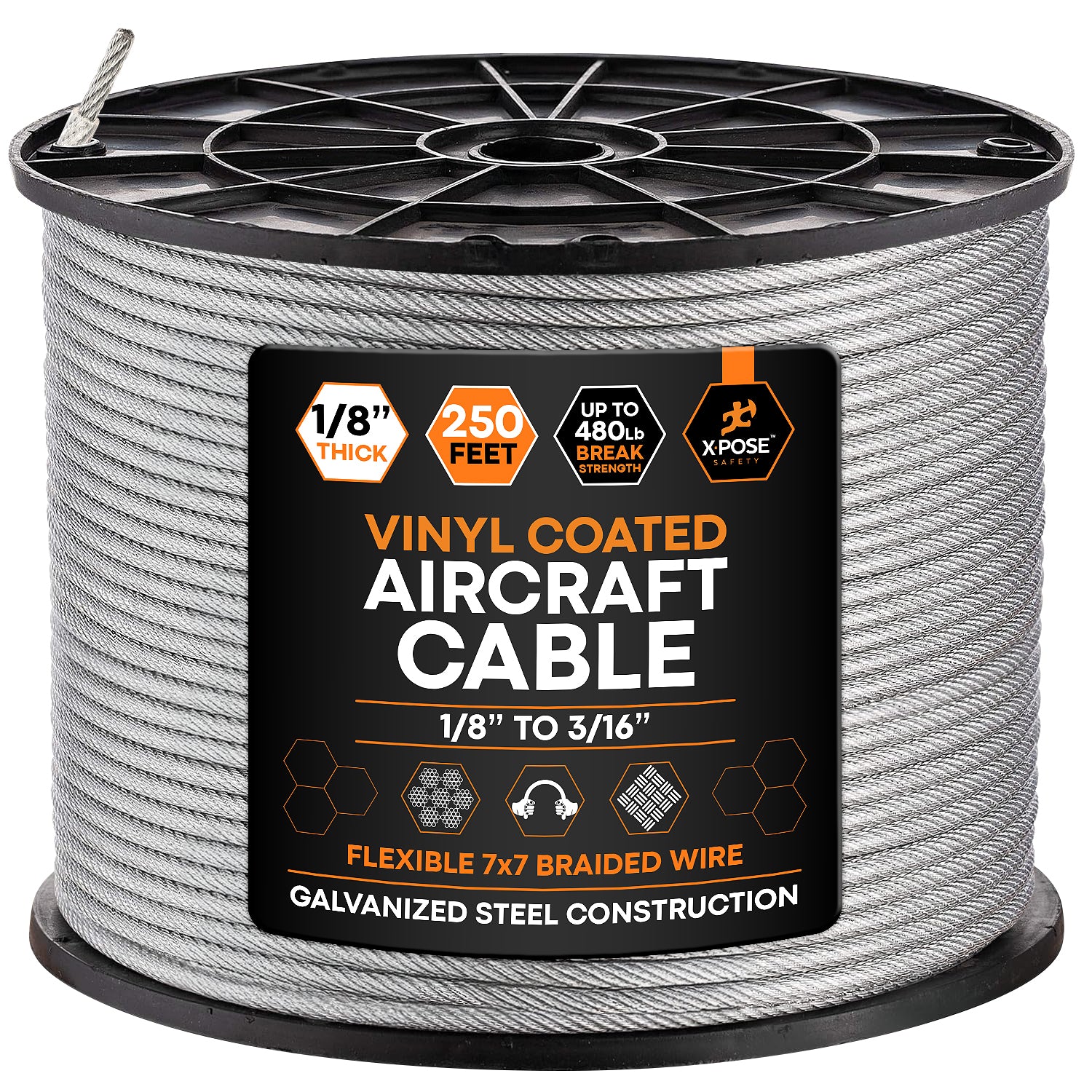 Vinyl Coated Galvanized Steel Aircraft Cable Wire