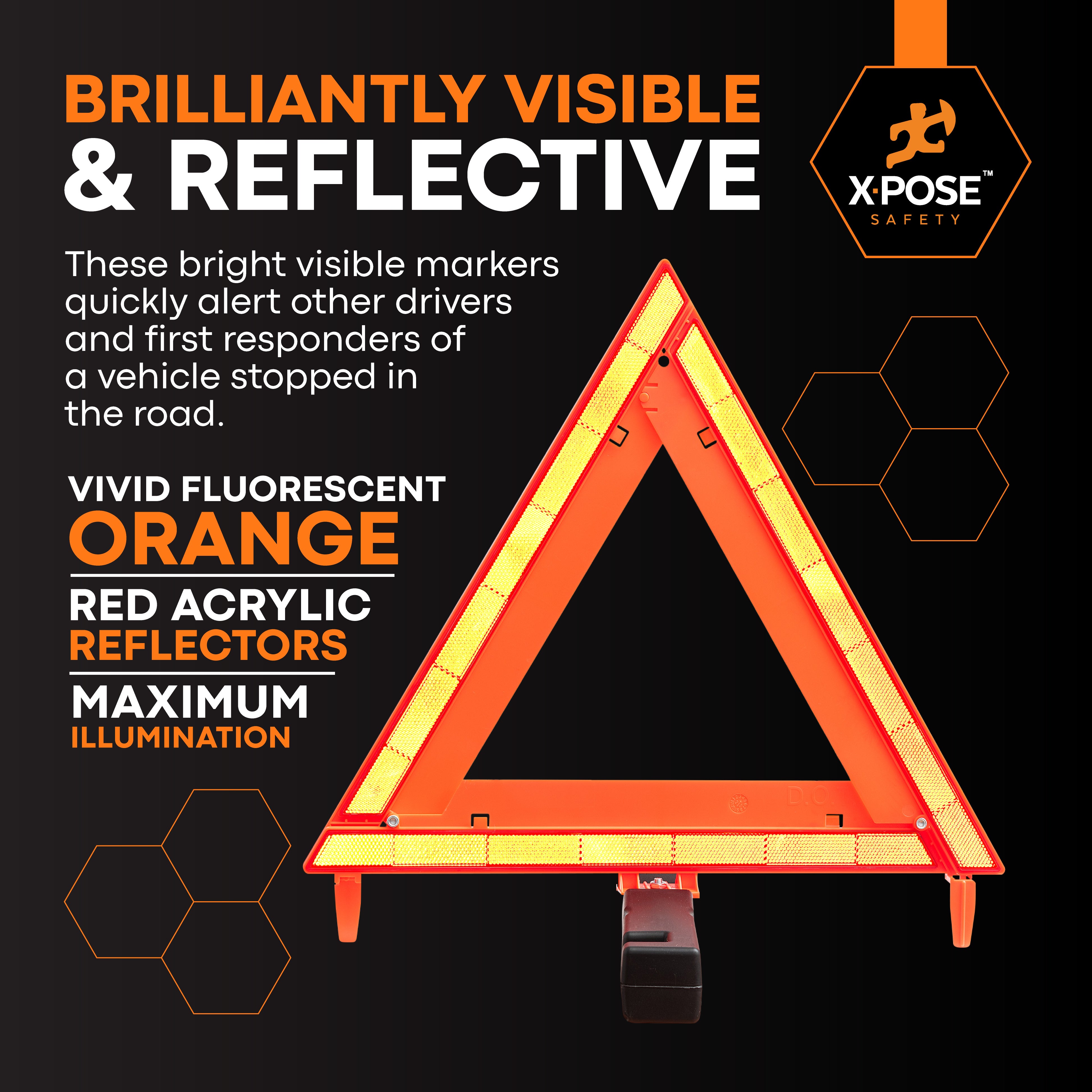 Emergency Roadside Triangle Pack of 3