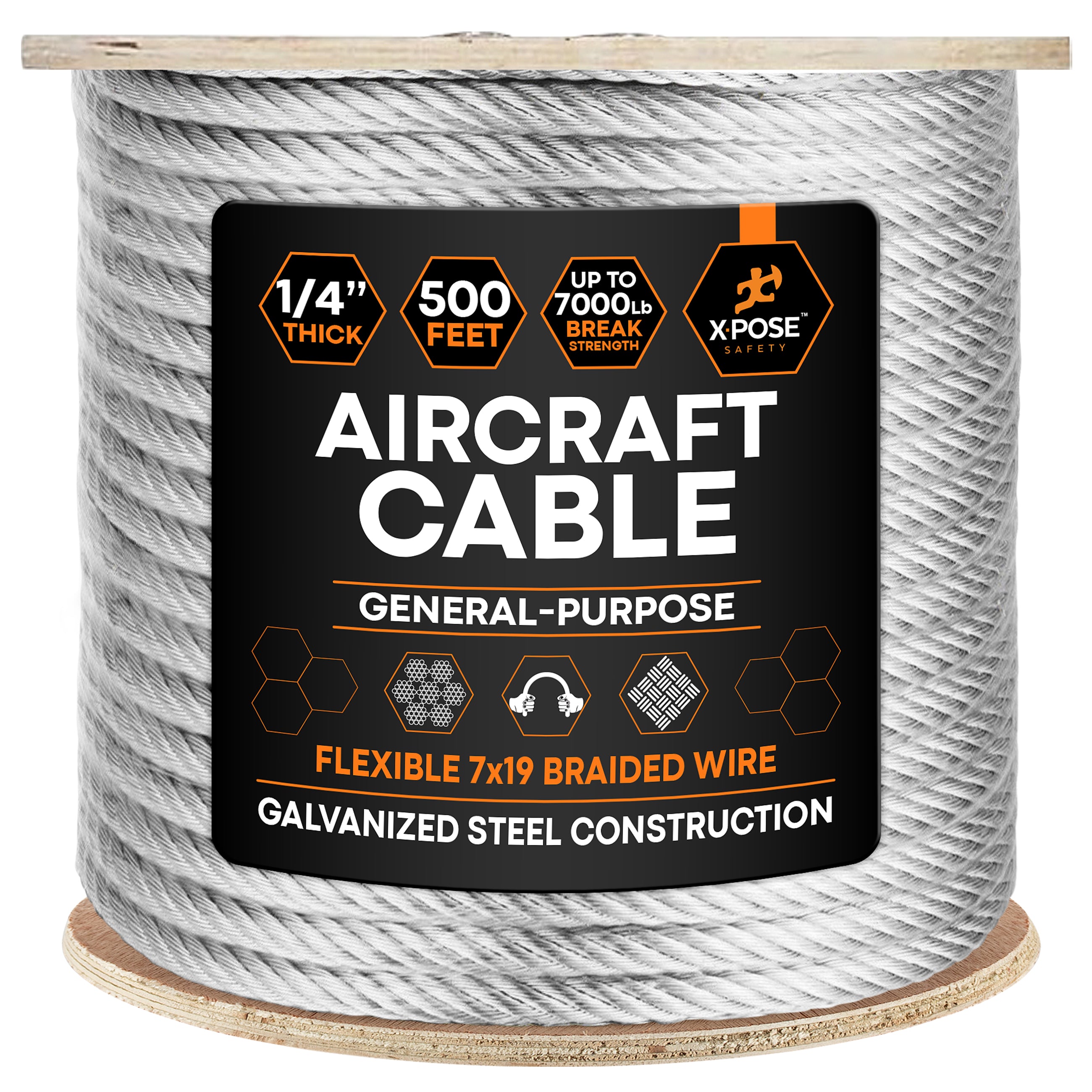 7x19 Galvanized Steel Aircraft Cable