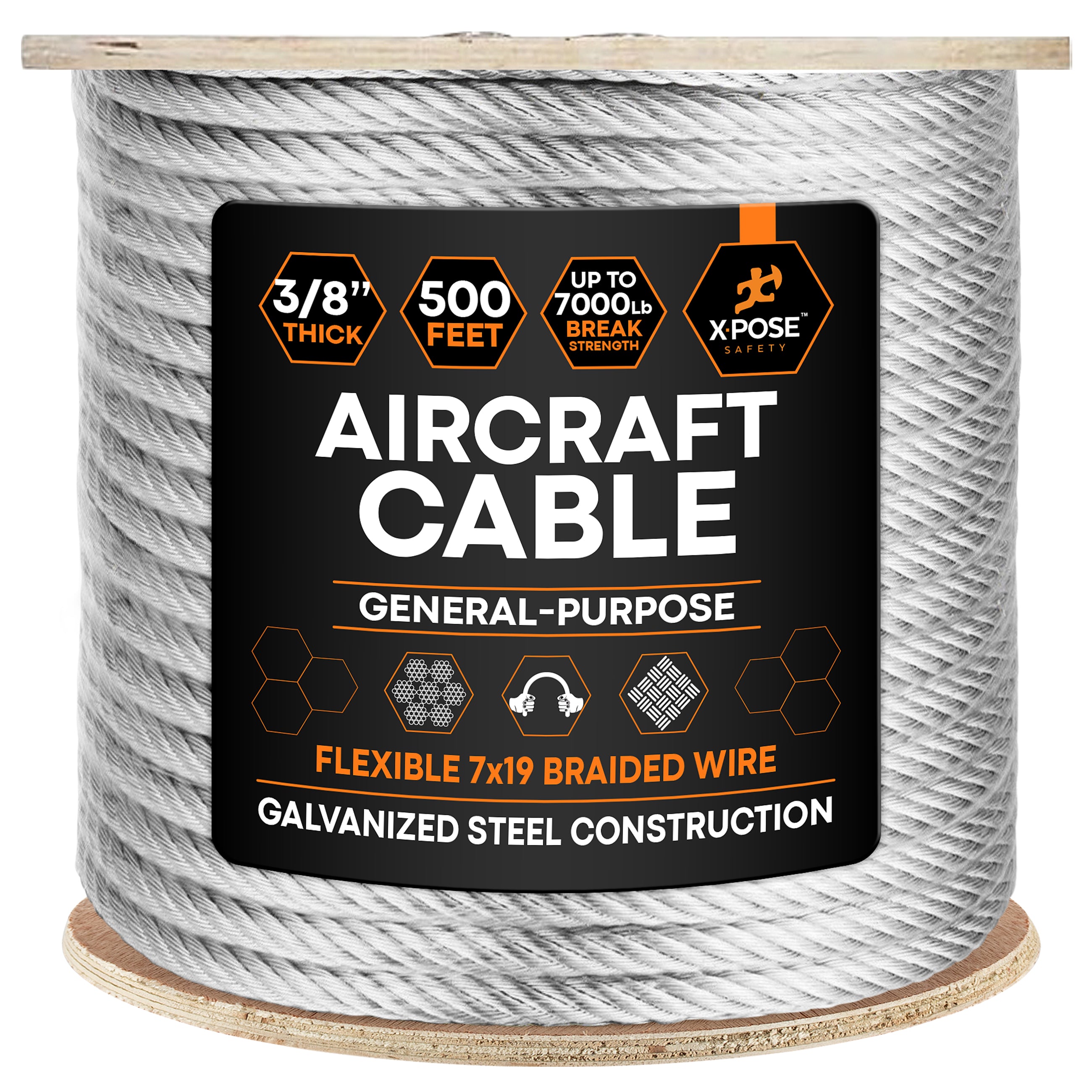 7x19 Galvanized Steel Aircraft Cable