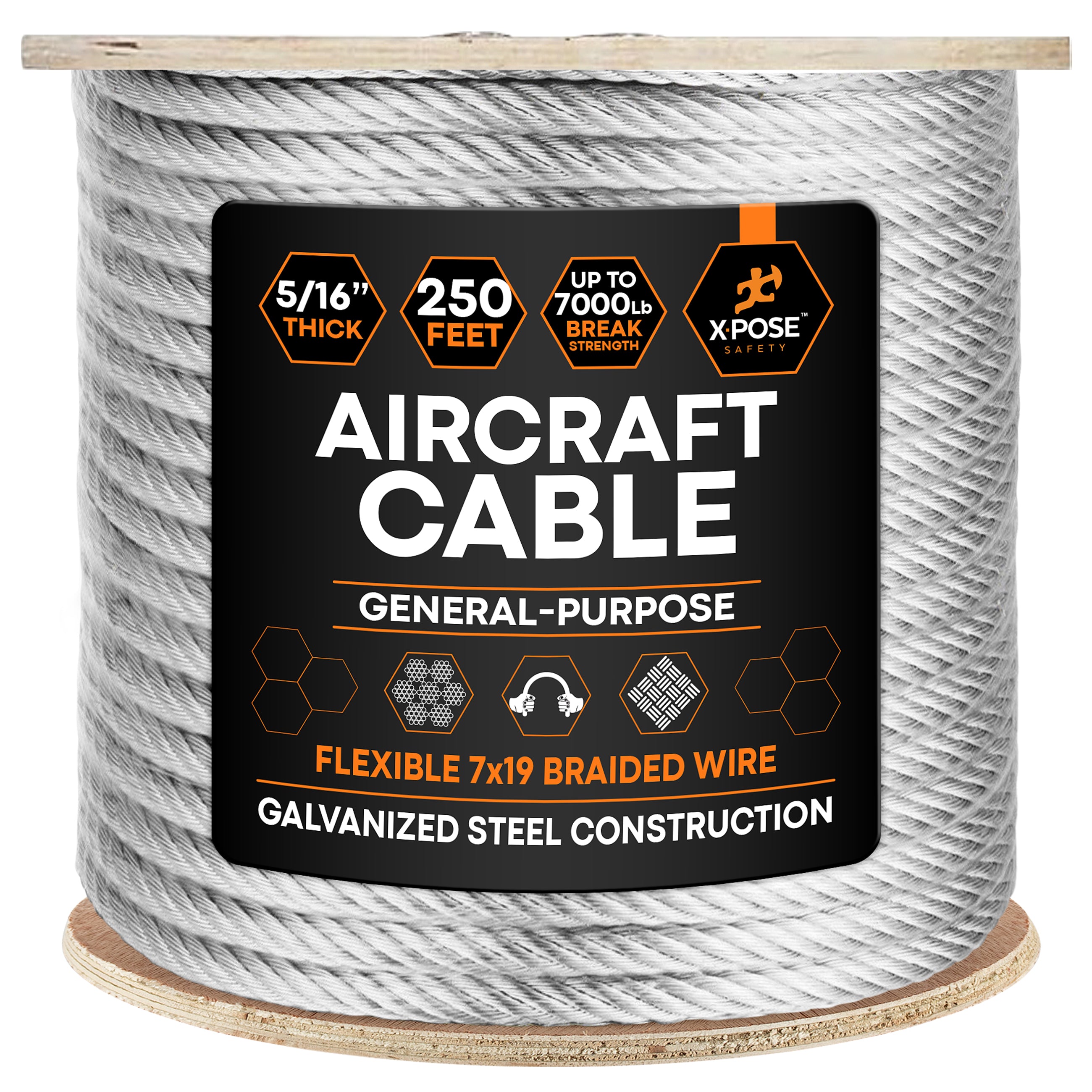 7x19 Galvanized Steel Aircraft Cable