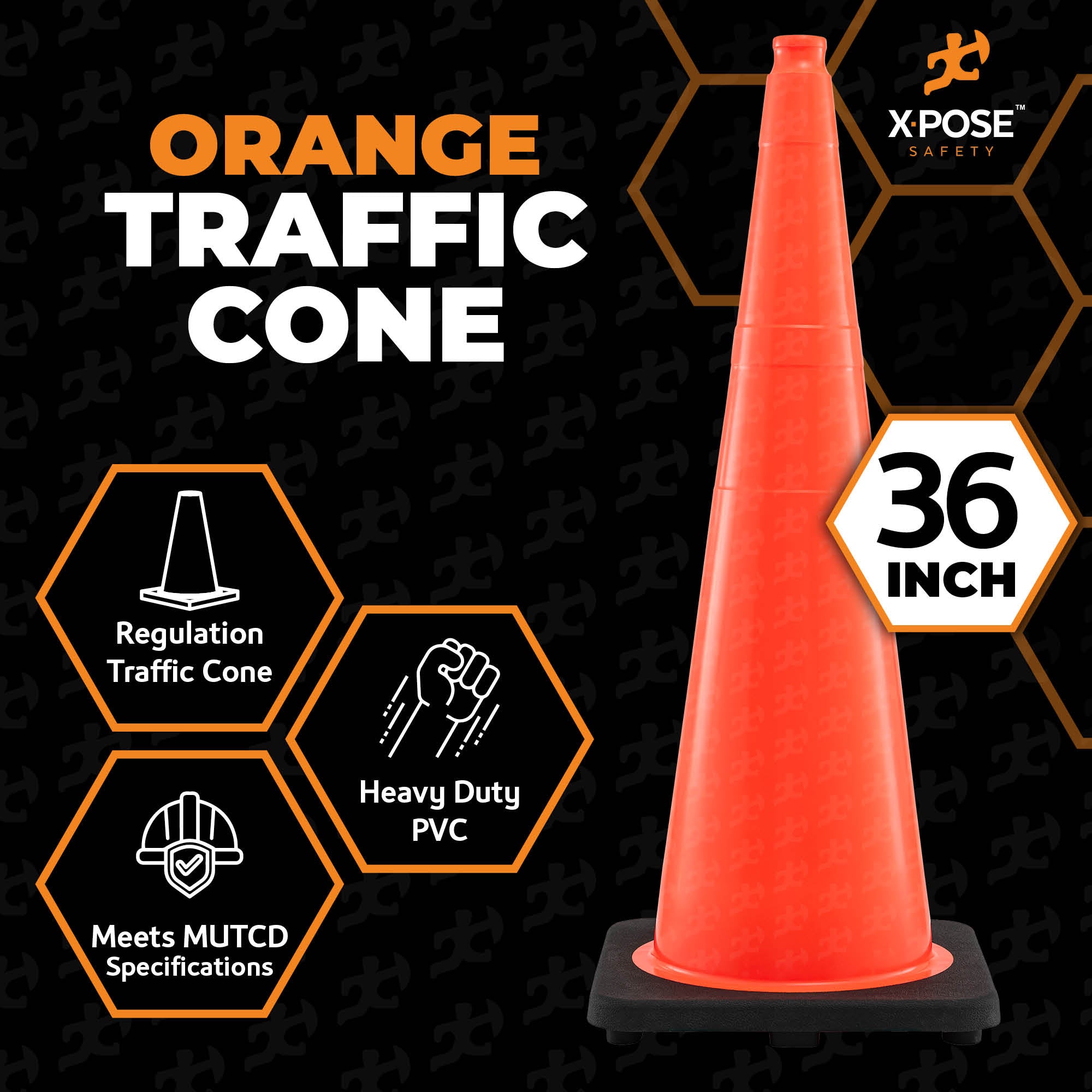 36" Orange Traffic Cone