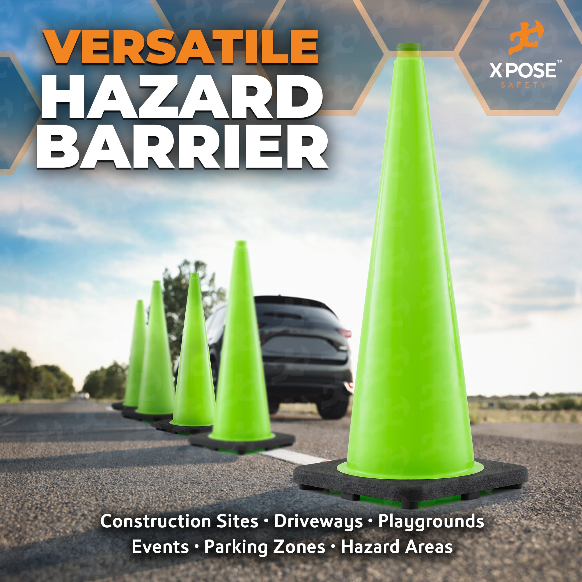 36" Lime Traffic Cone