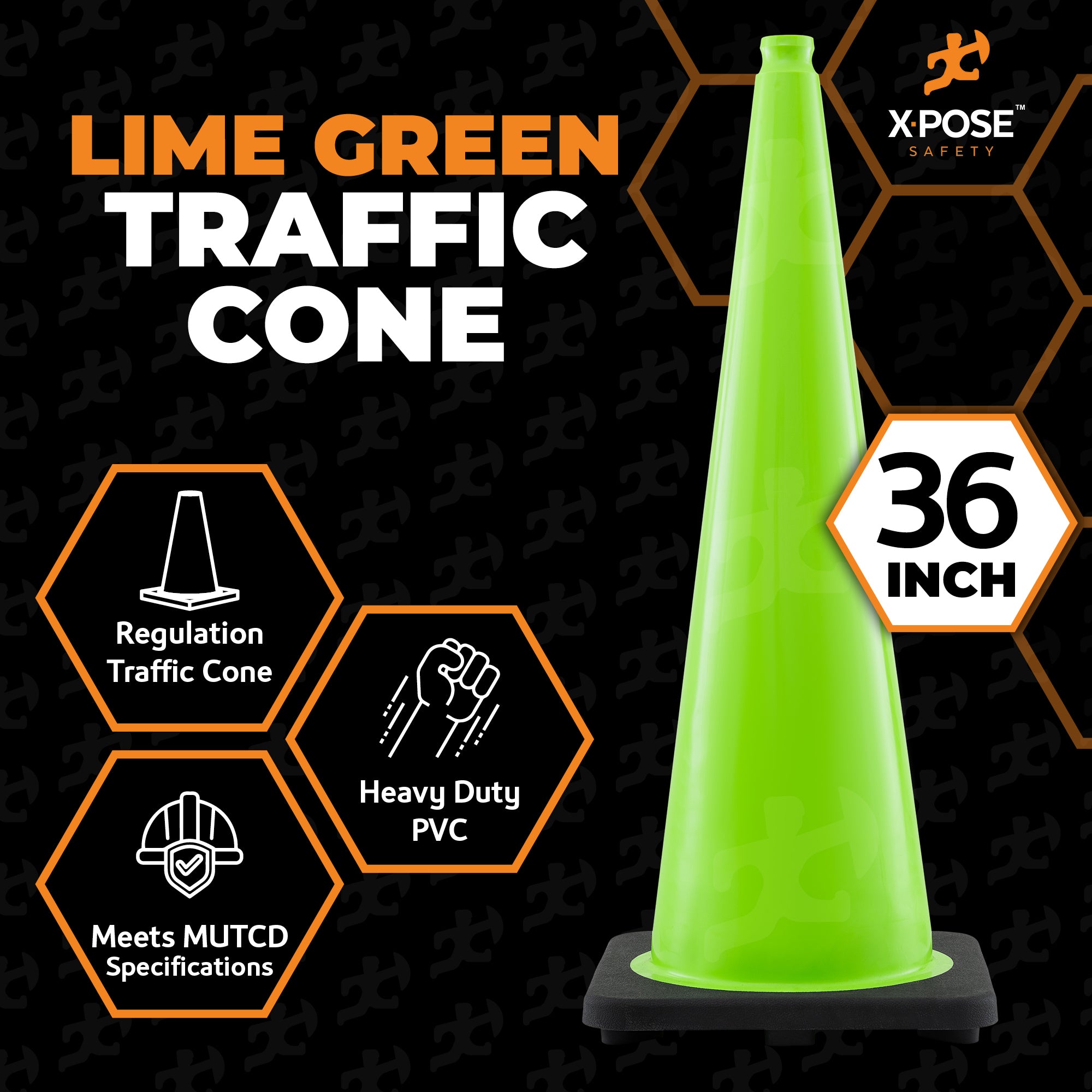 36" Lime Traffic Cone