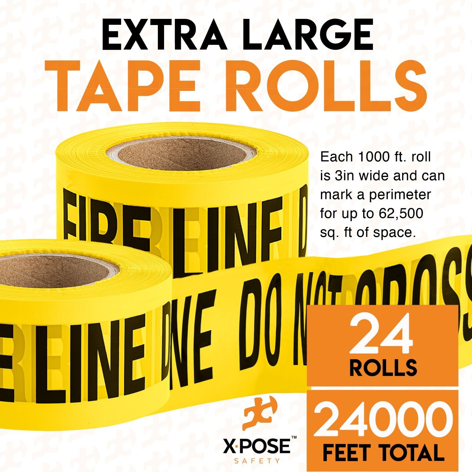 3" Barricade Tape Roll 1000 FT