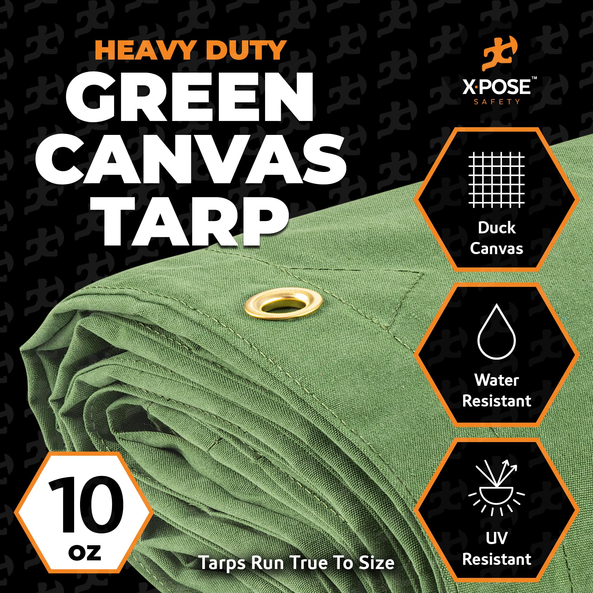 Green Canvas Tarps 10oz