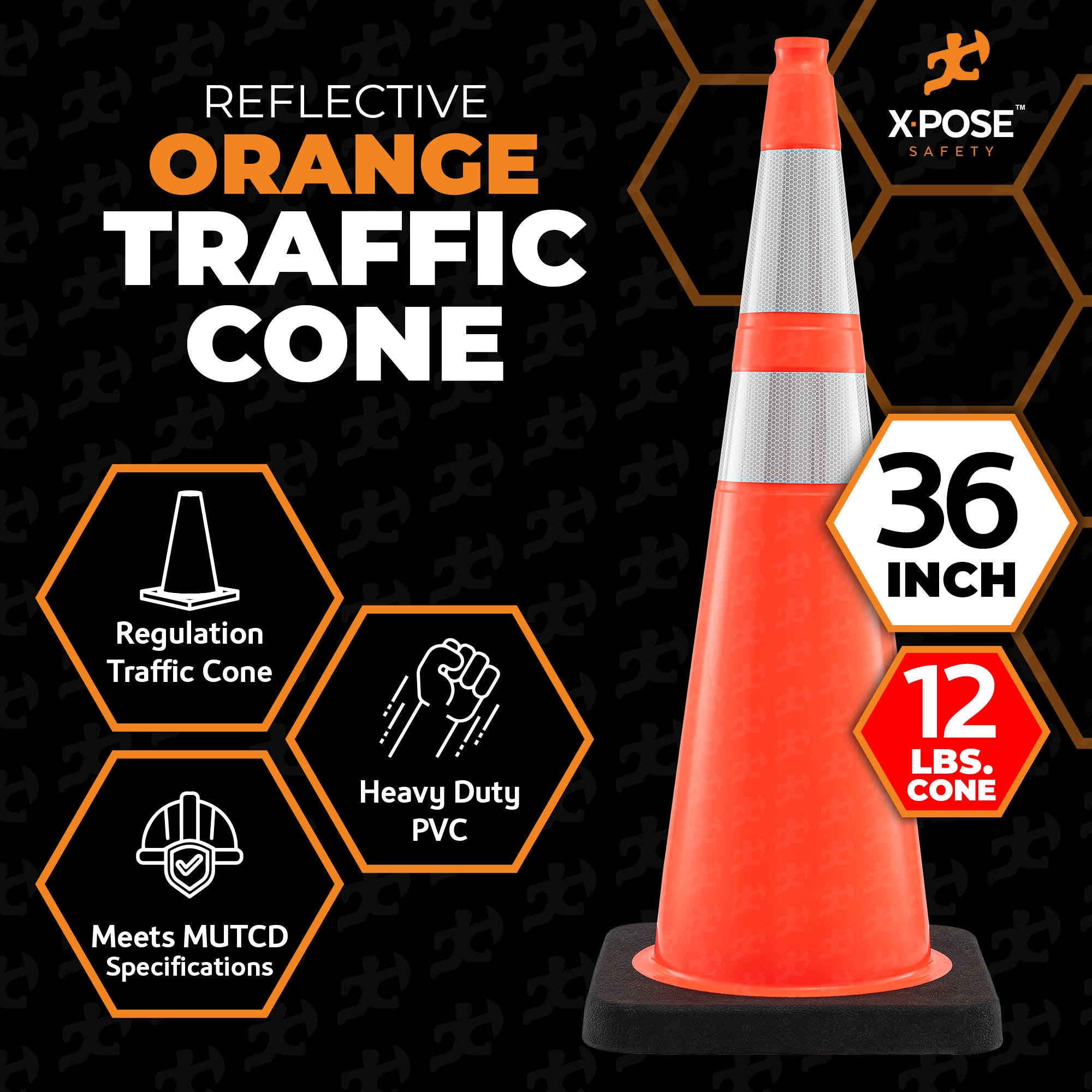 36" Orange Traffic Cone