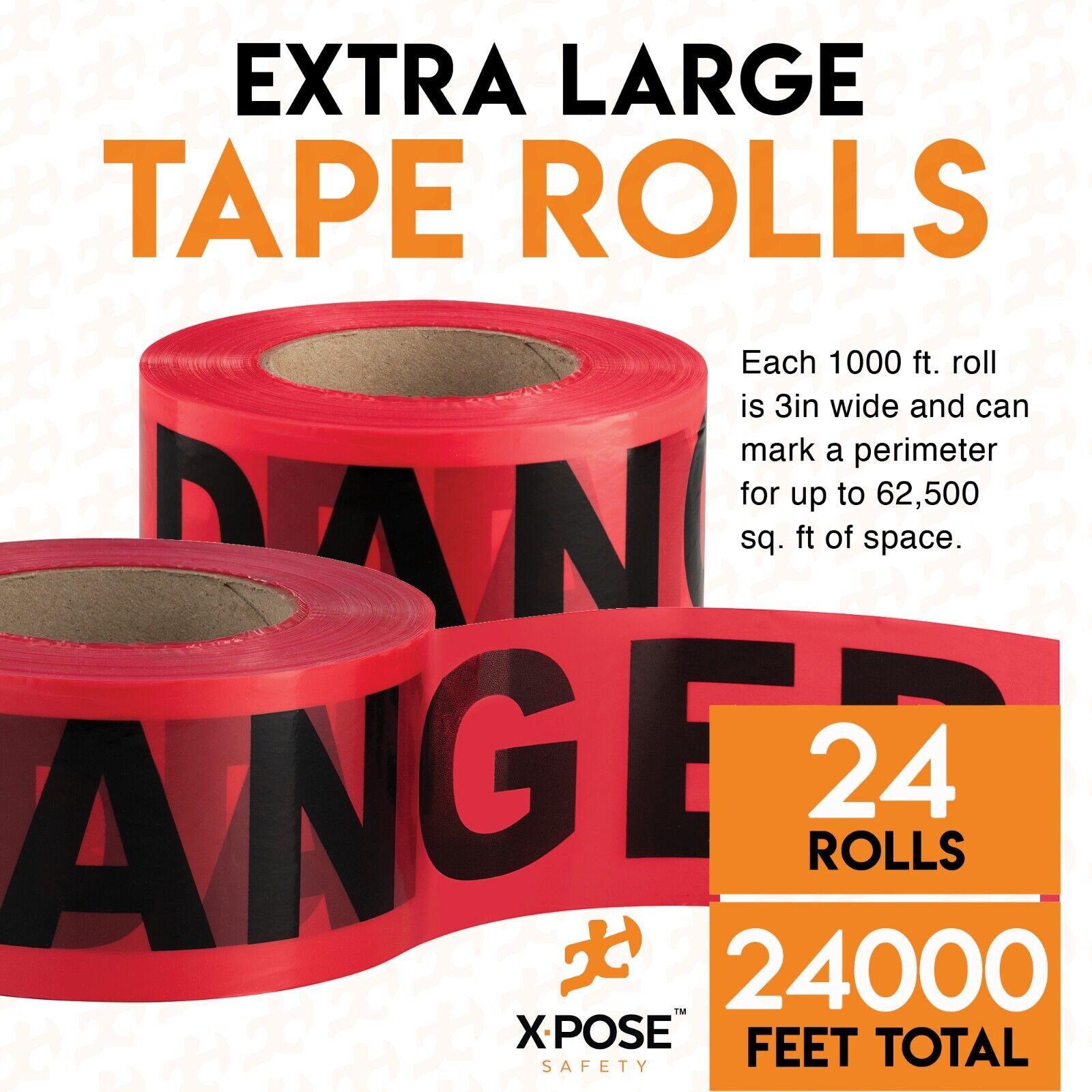 3" Barricade Tape Roll 1000 FT
