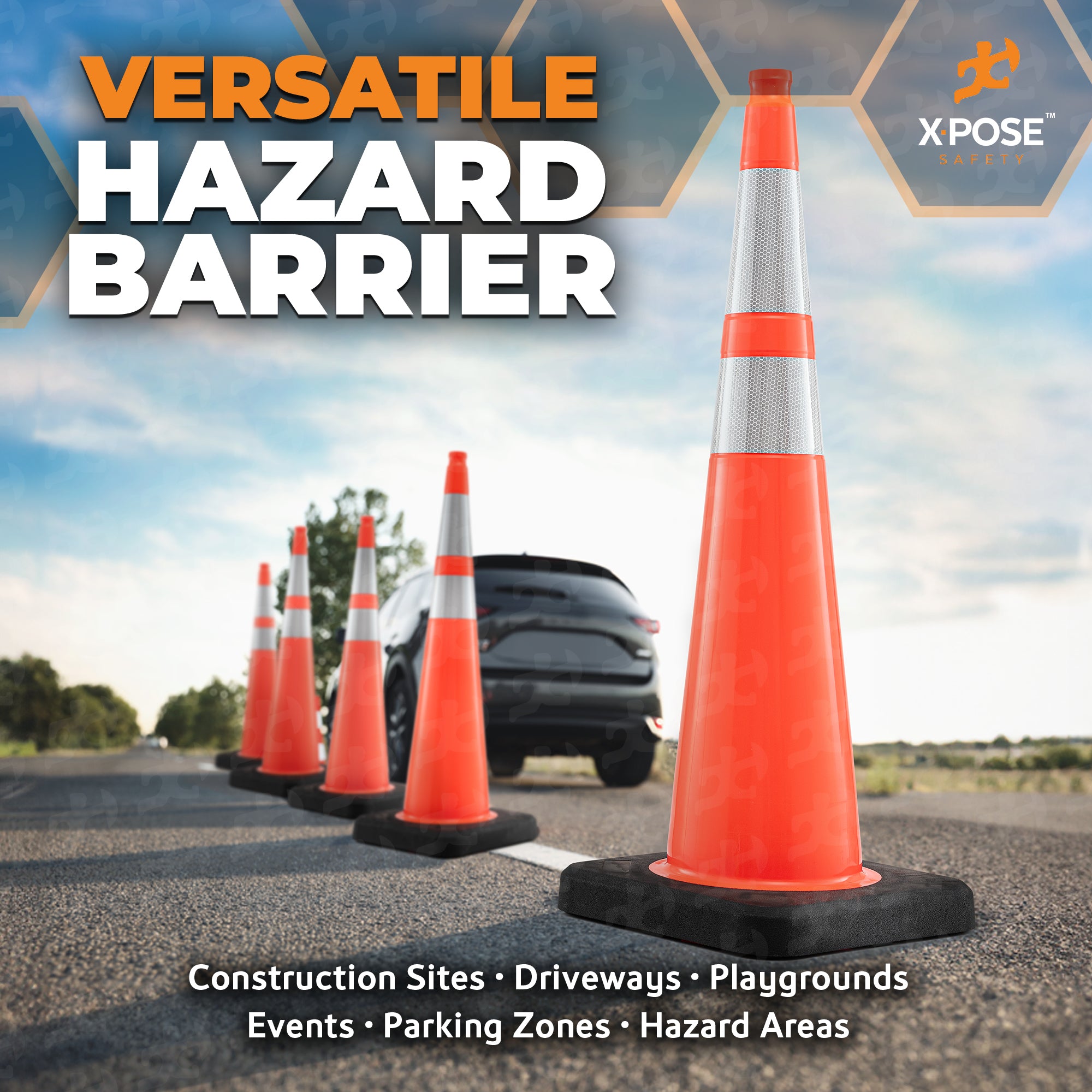 36" Slimline Orange Traffic Cone