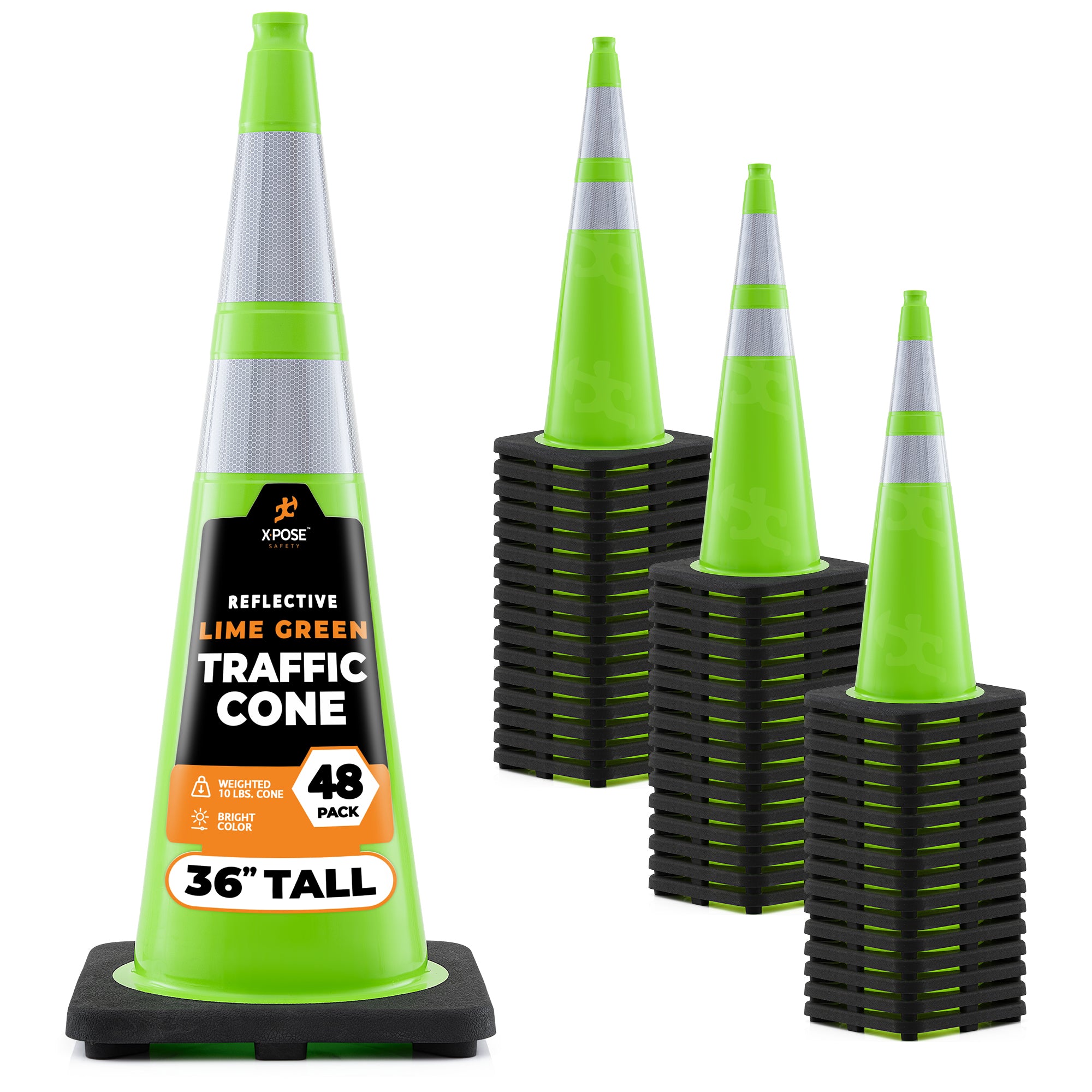 36" Lime Traffic Cone