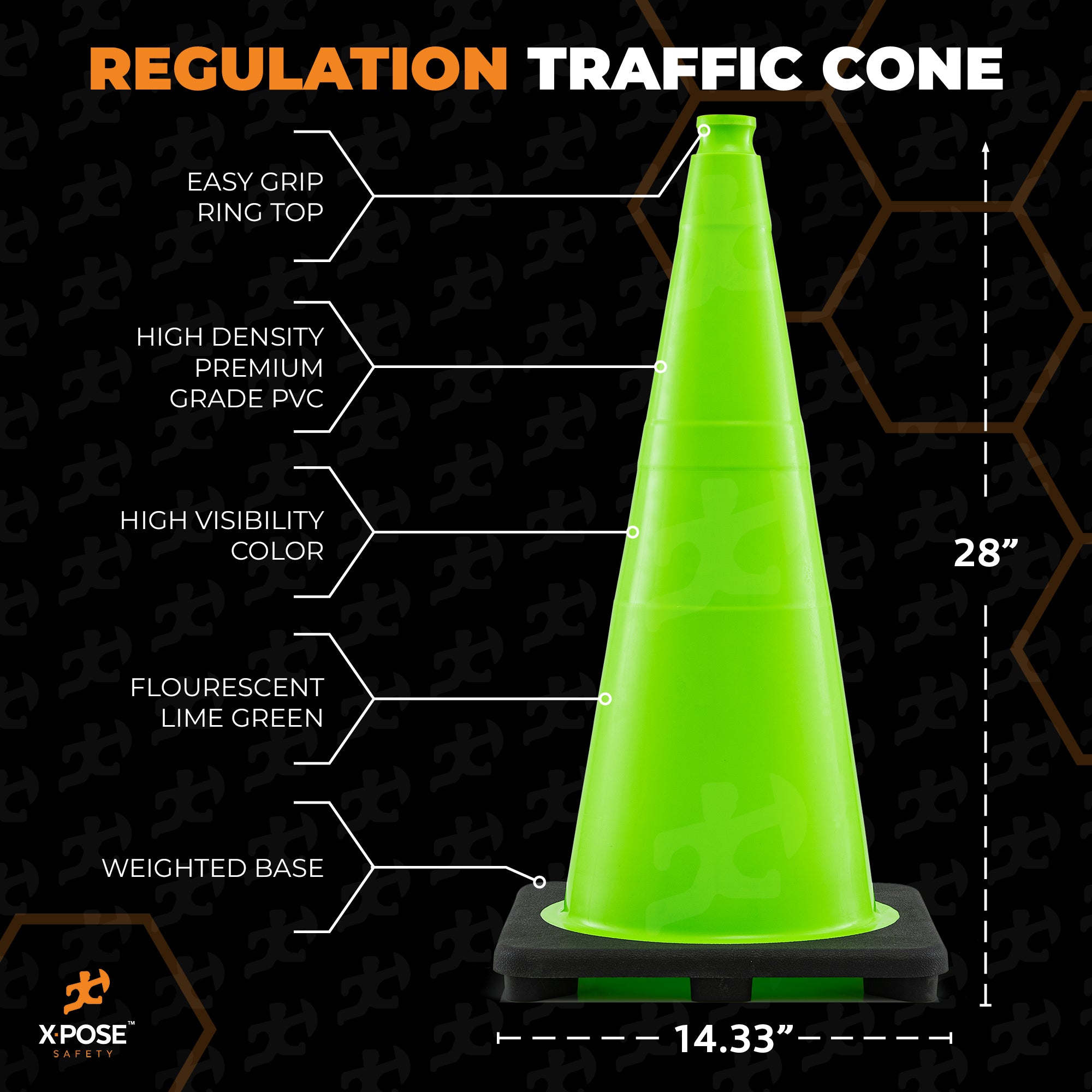 28" Lime Traffic Cone