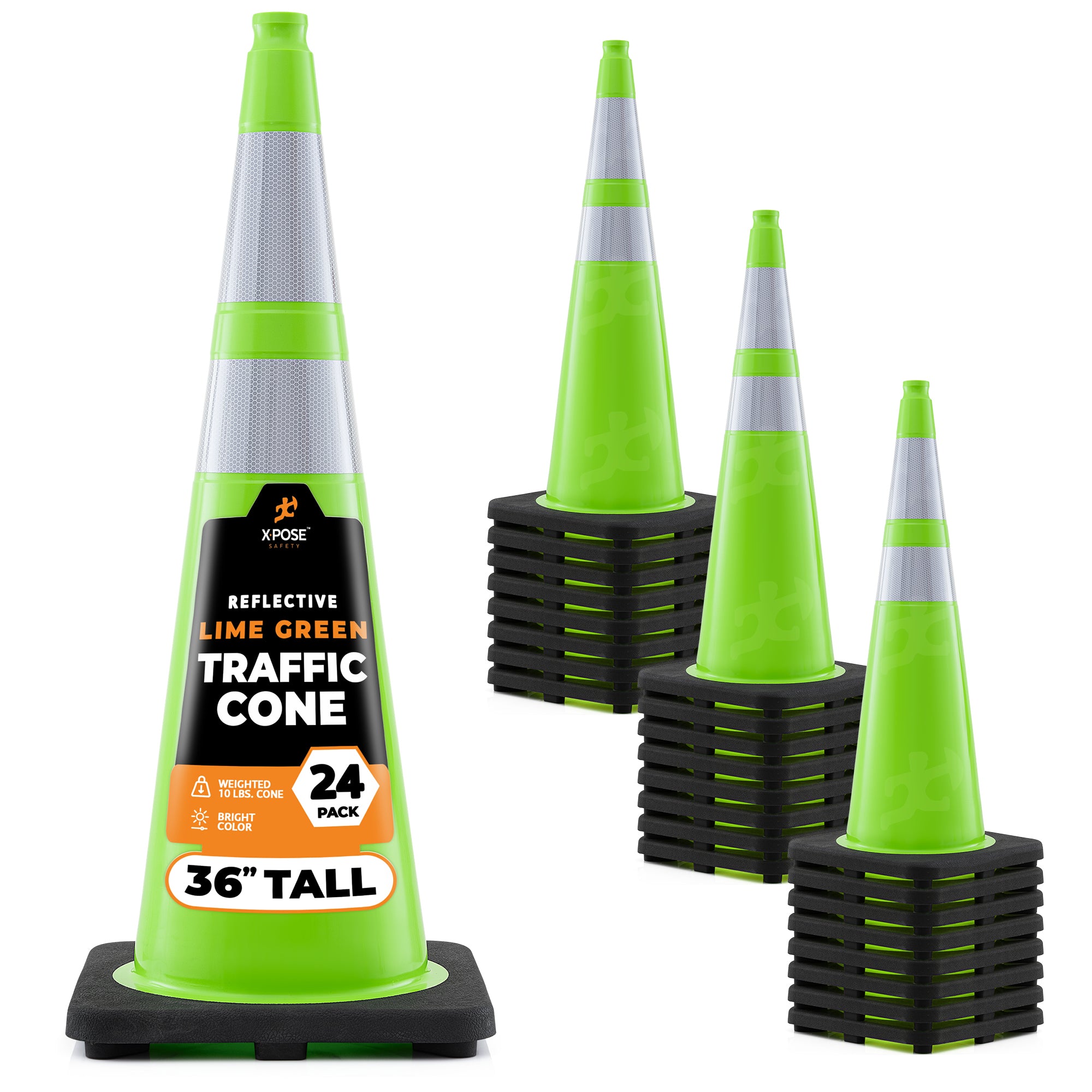 36" Lime Traffic Cone