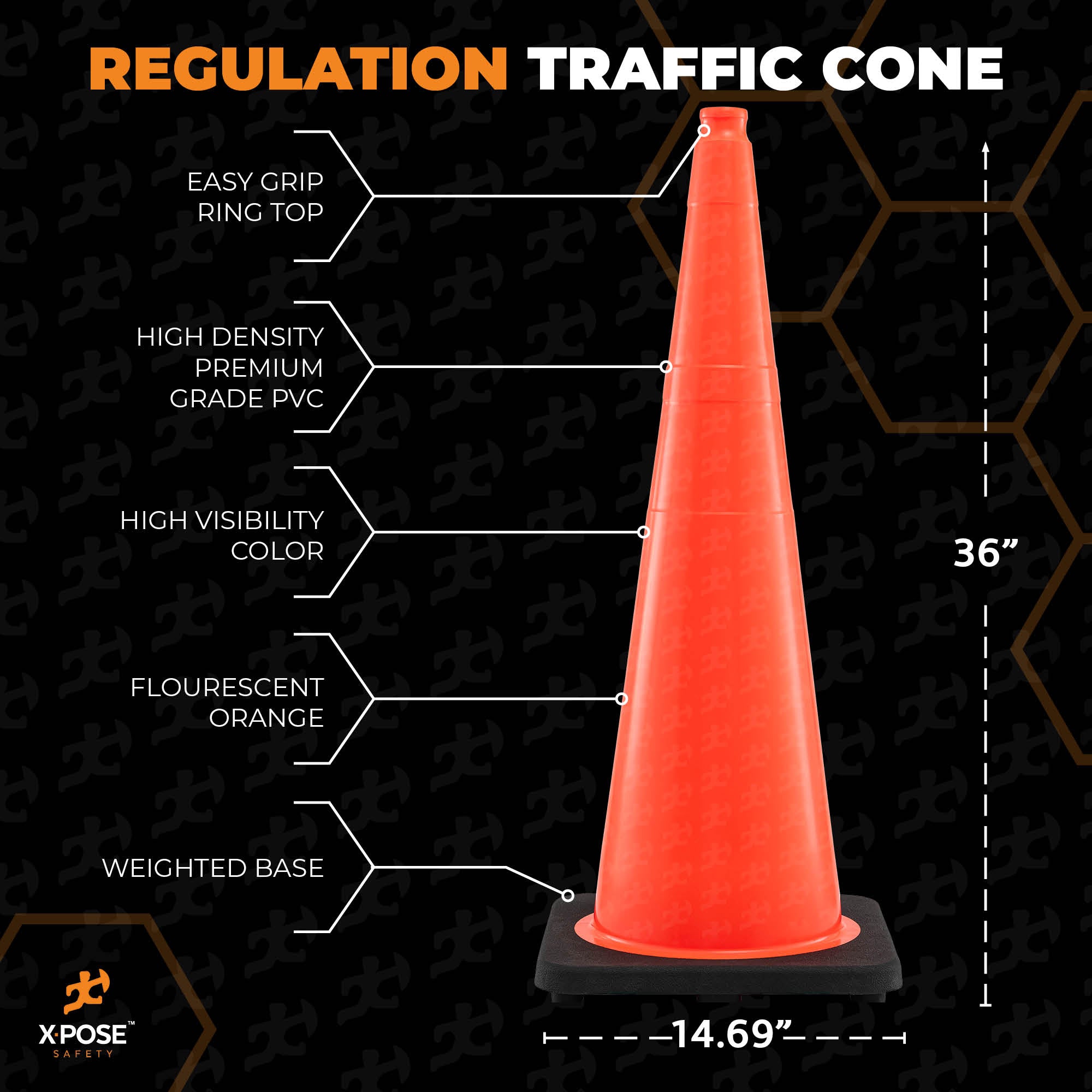 36" Orange Traffic Cone