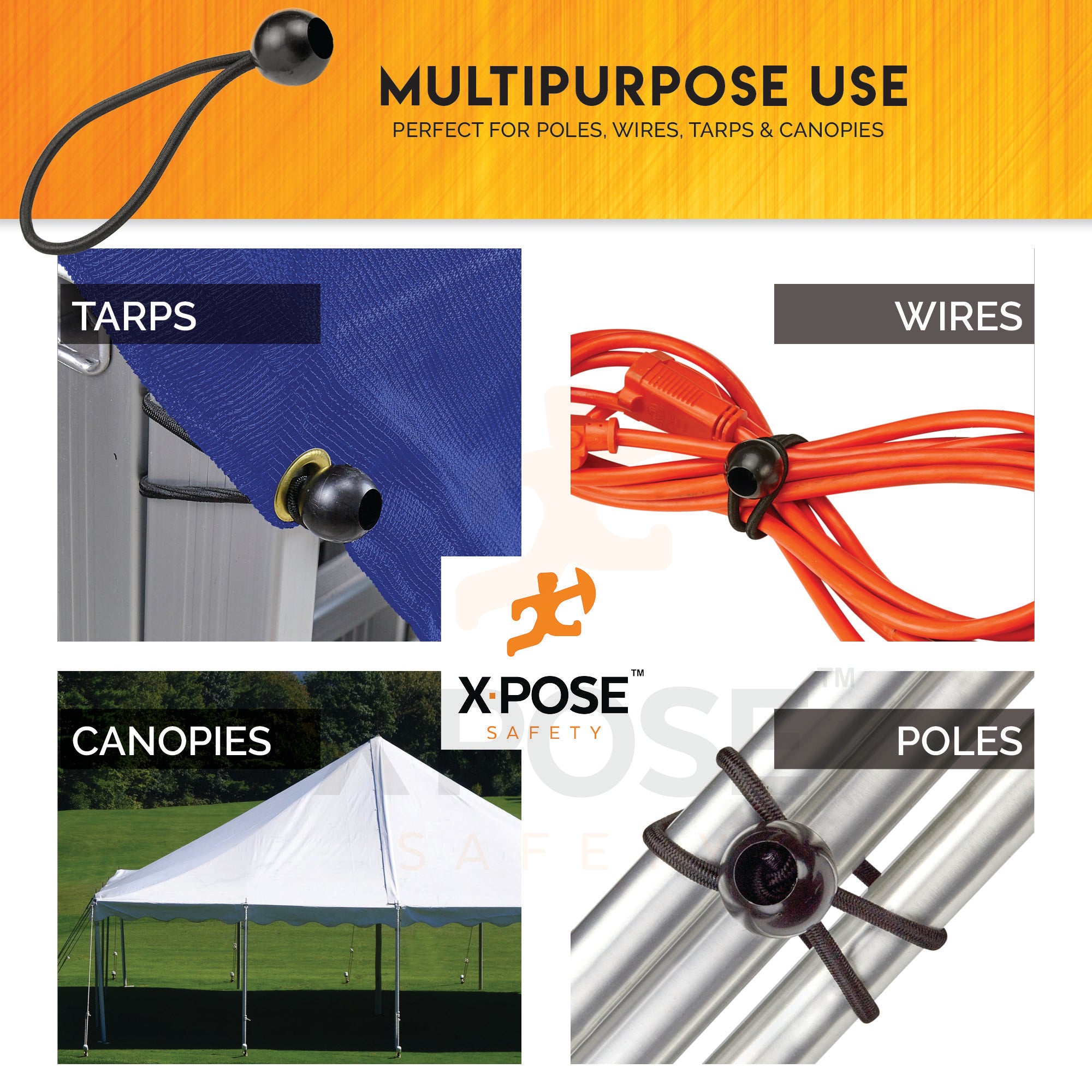 Heavy Duty Ball Bungees With Cord Ties