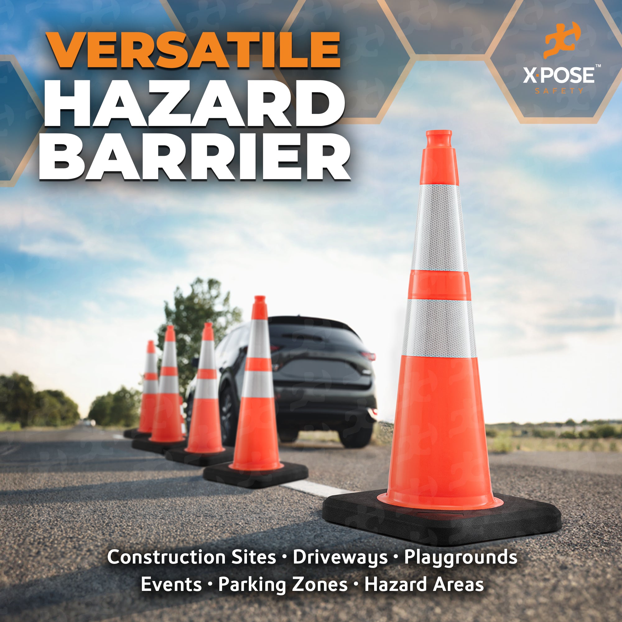 28" Slimline Orange Traffic Cone