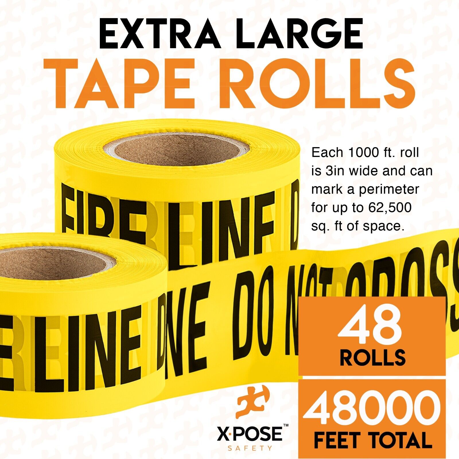 3" Barricade Tape Roll 1000 FT