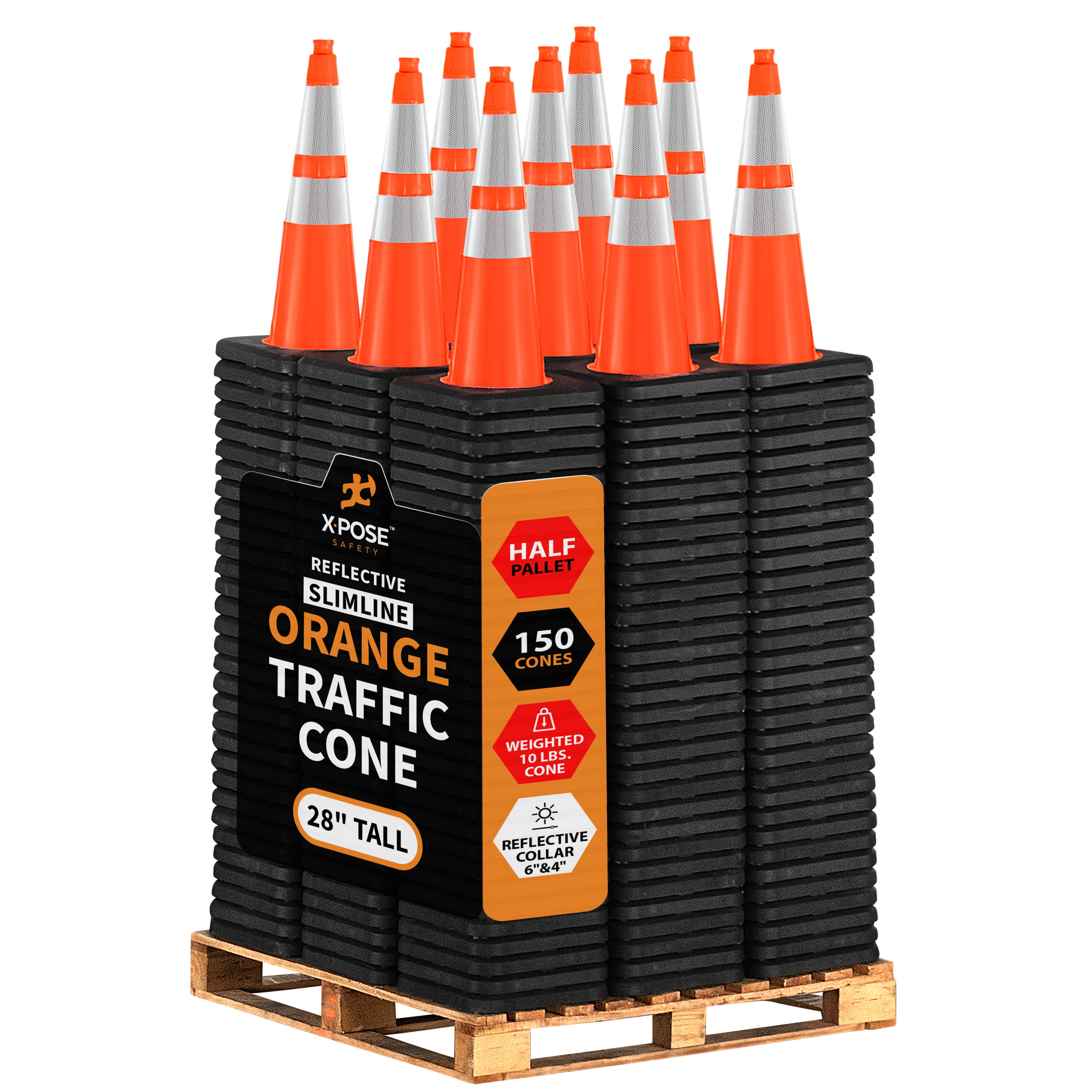 28" Slimline Orange Traffic Cone