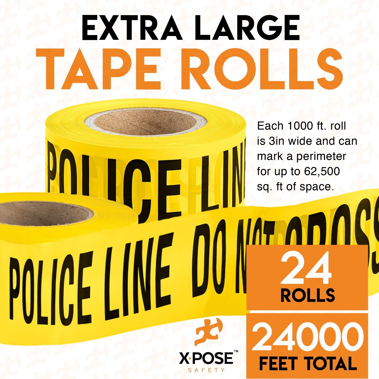 3" Barricade Tape Roll 1000 FT