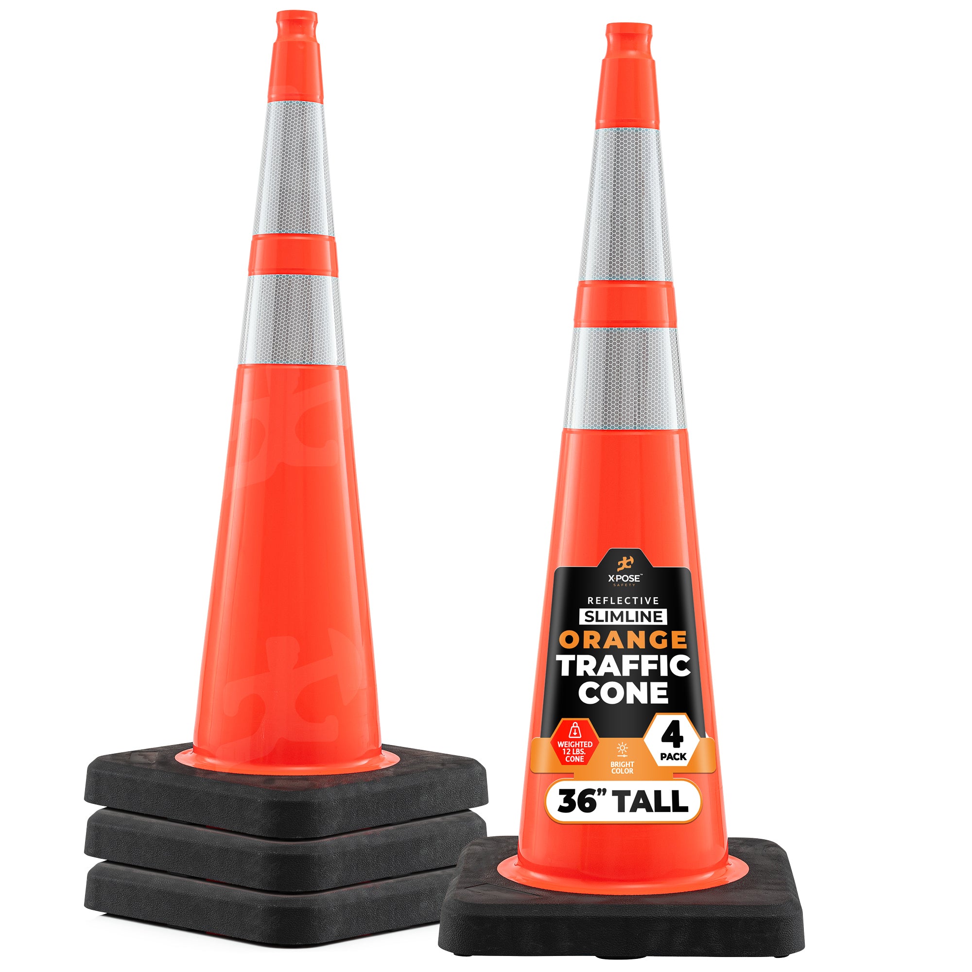 36" Slimline Orange Traffic Cone