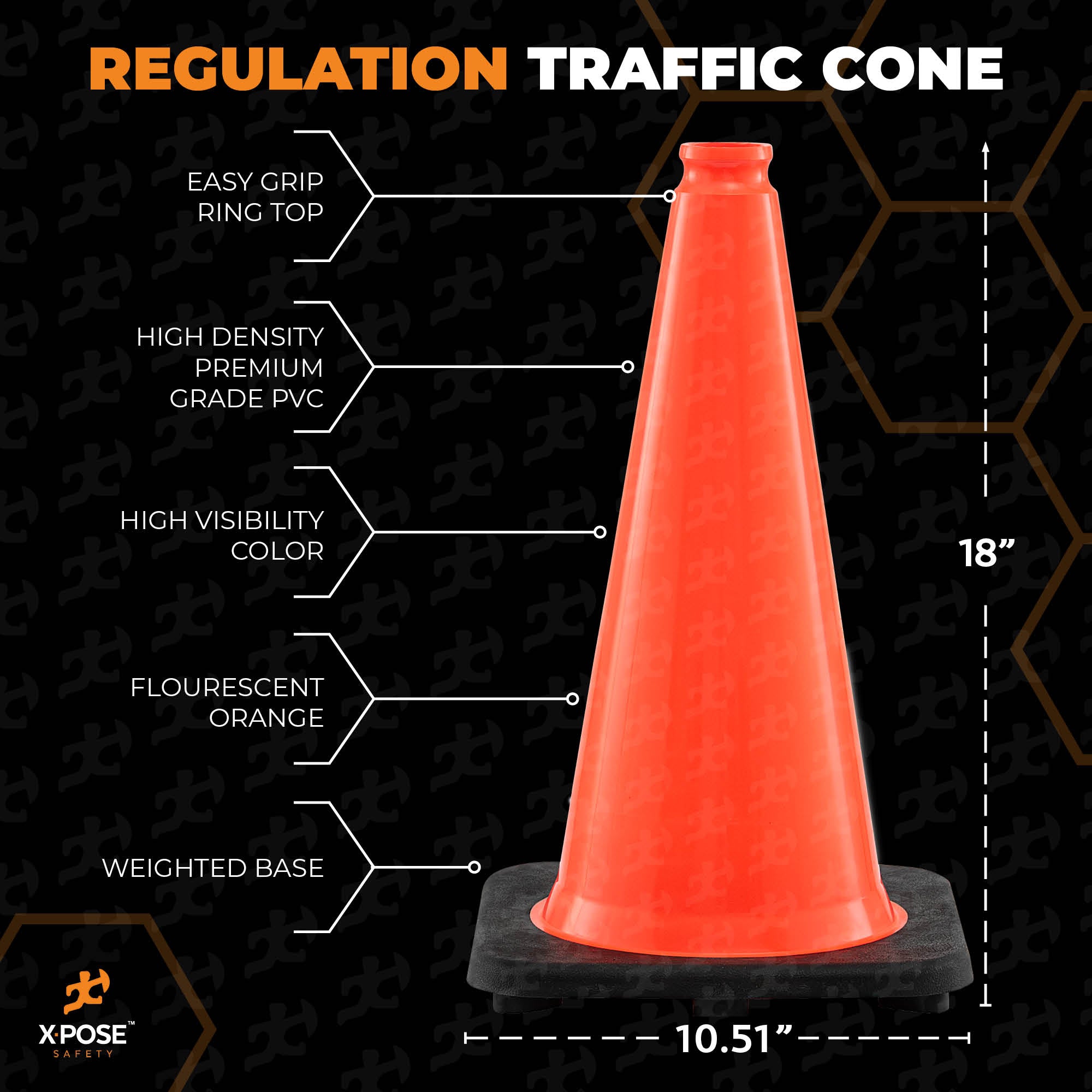 18" Orange Traffic Cone